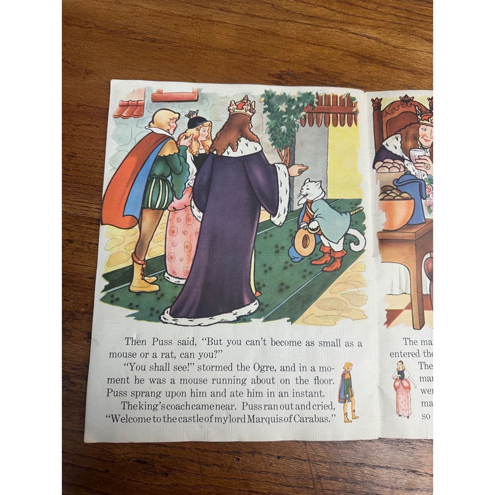 Vintage Puss In Boots Childrens Book 1941 Saalfield Publishing USA #2364