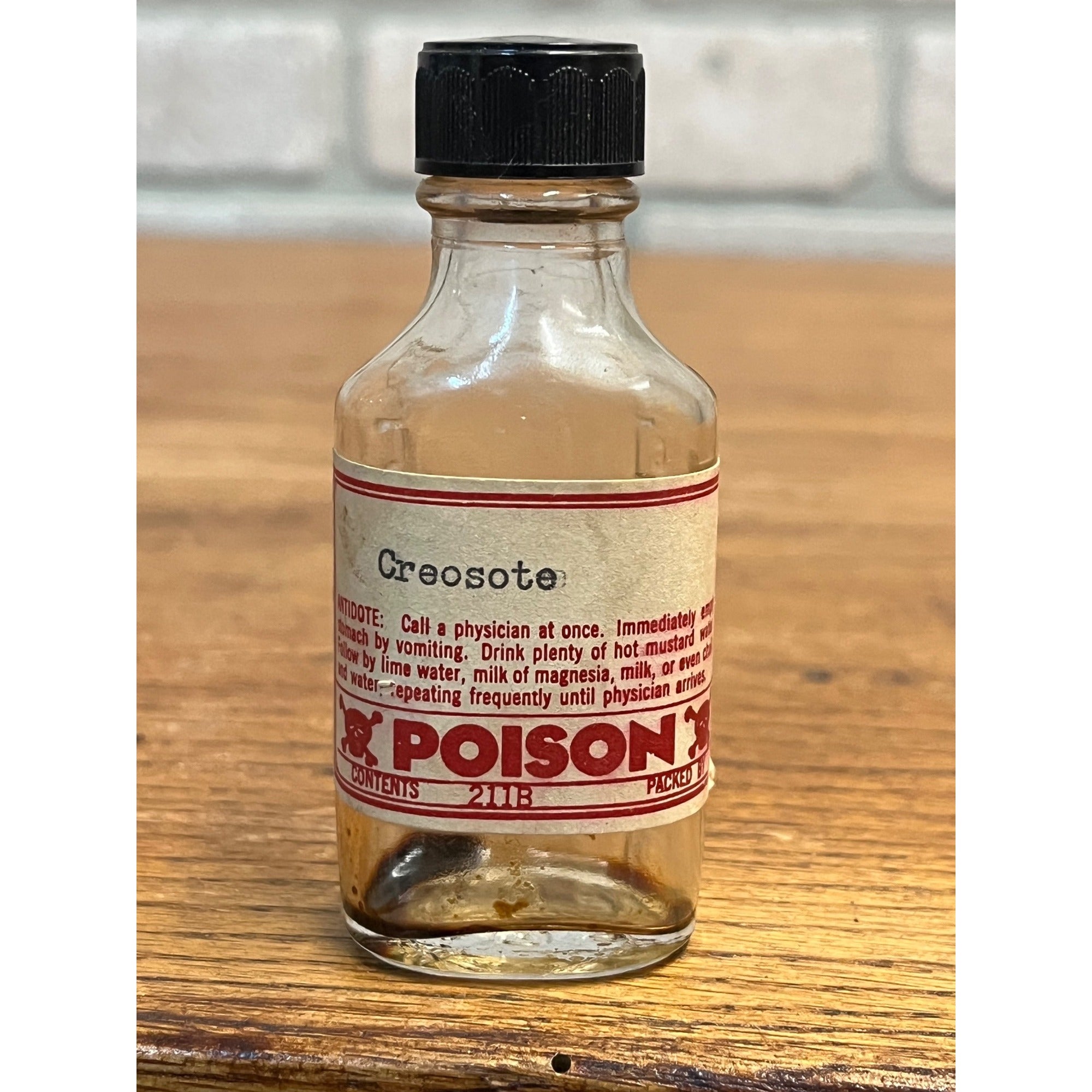 Vintage Original Apothecary Medicine Remedy Bottle w/ Poison Label Duraglas