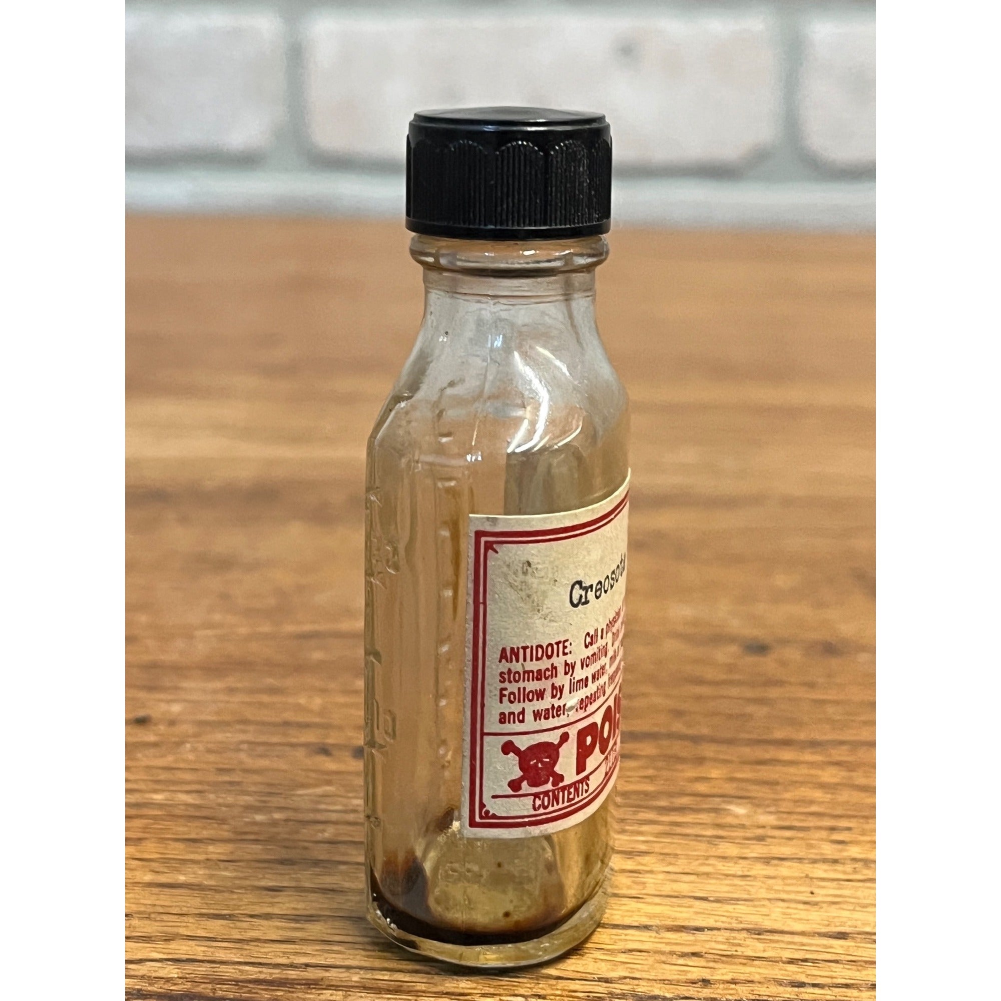 Vintage Original Apothecary Medicine Remedy Bottle w/ Poison Label Duraglas