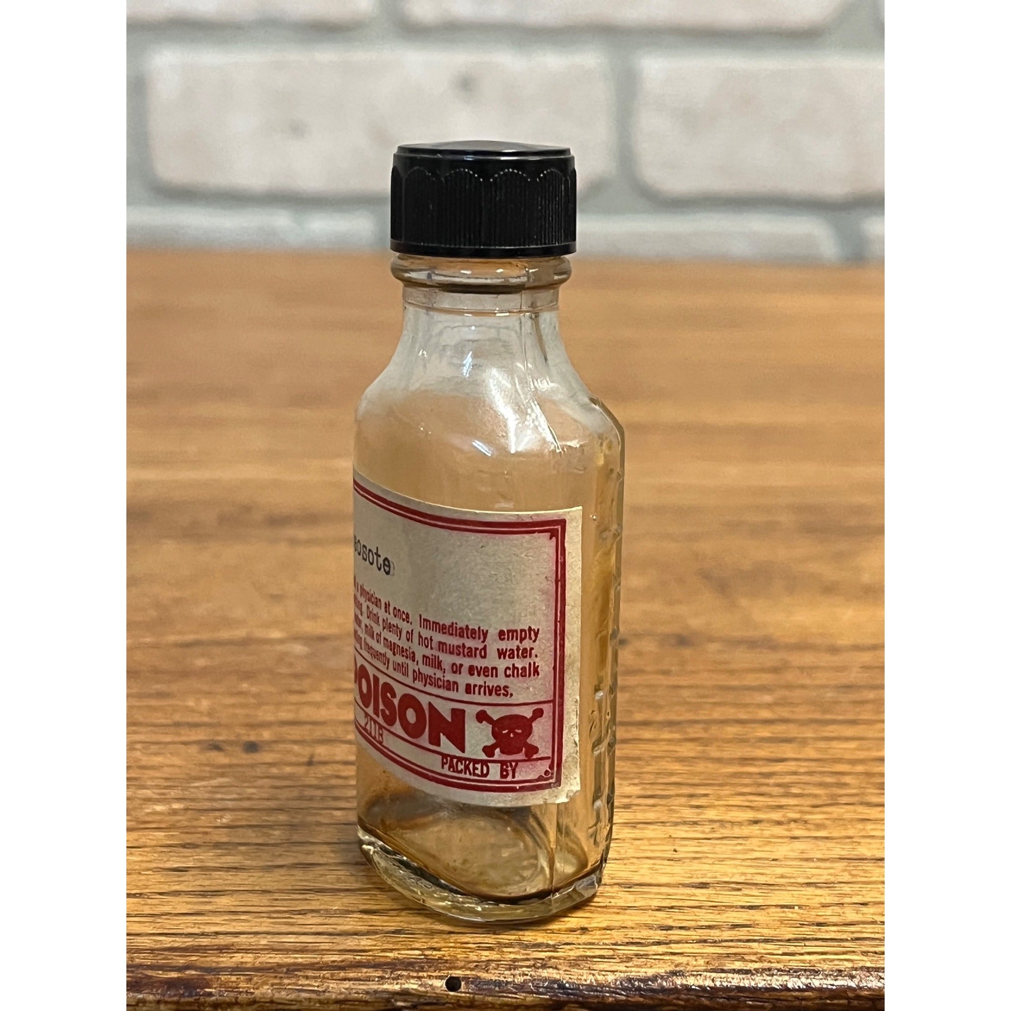 Vintage Original Apothecary Medicine Remedy Bottle w/ Poison Label Duraglas