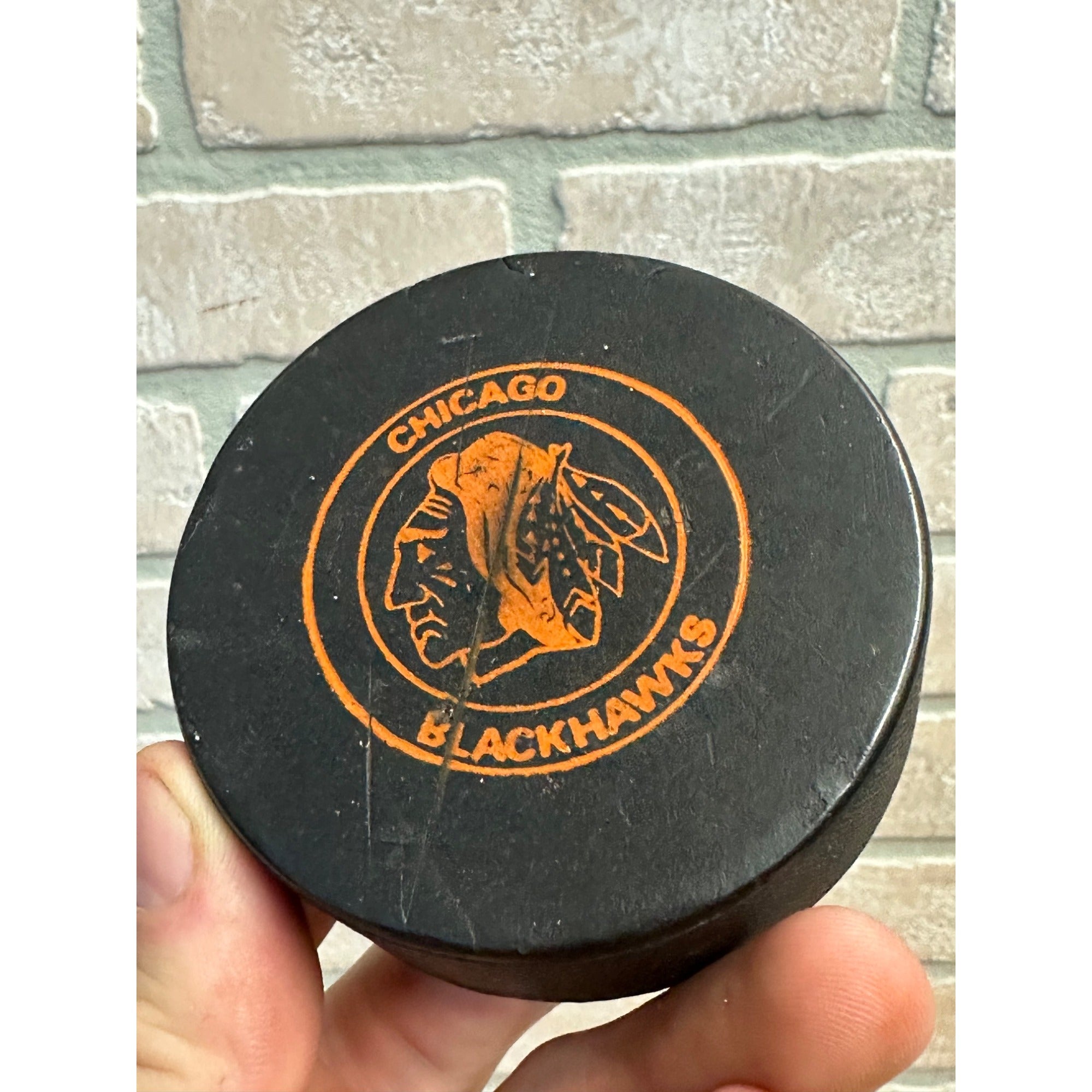 NHL Chicago Blackhawks + AHL Milwaukee Admirals -Promo Vintage Hockey Puck