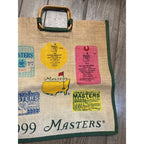 The Masters 1999 Augusta Golf Souvenir Tote Bag Jute Bamboo Handles Vintage PGA