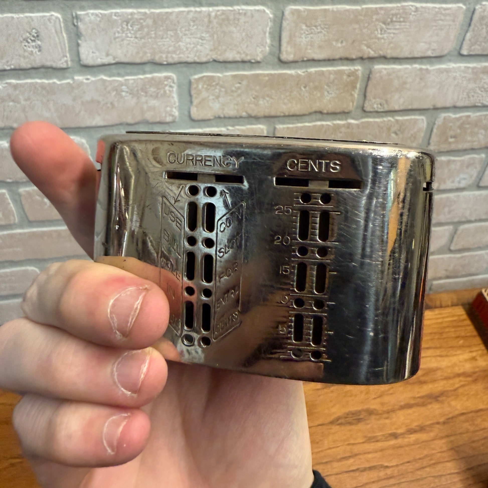Vintage First National Bank West Bend Wisconsin Metal Coin Bank - No Key