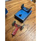 Vintage Marx Wyandotte Pressed Steel Toy Stake Truck + Baggage Express Trailer