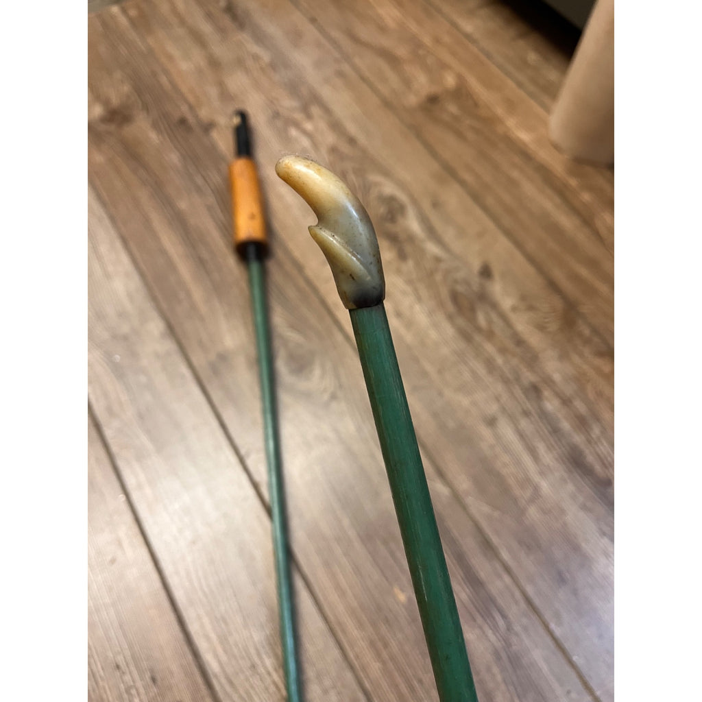 Vintage South Bend Stream-Eze Model #35 Glass Long Bow USA Collapsible Green