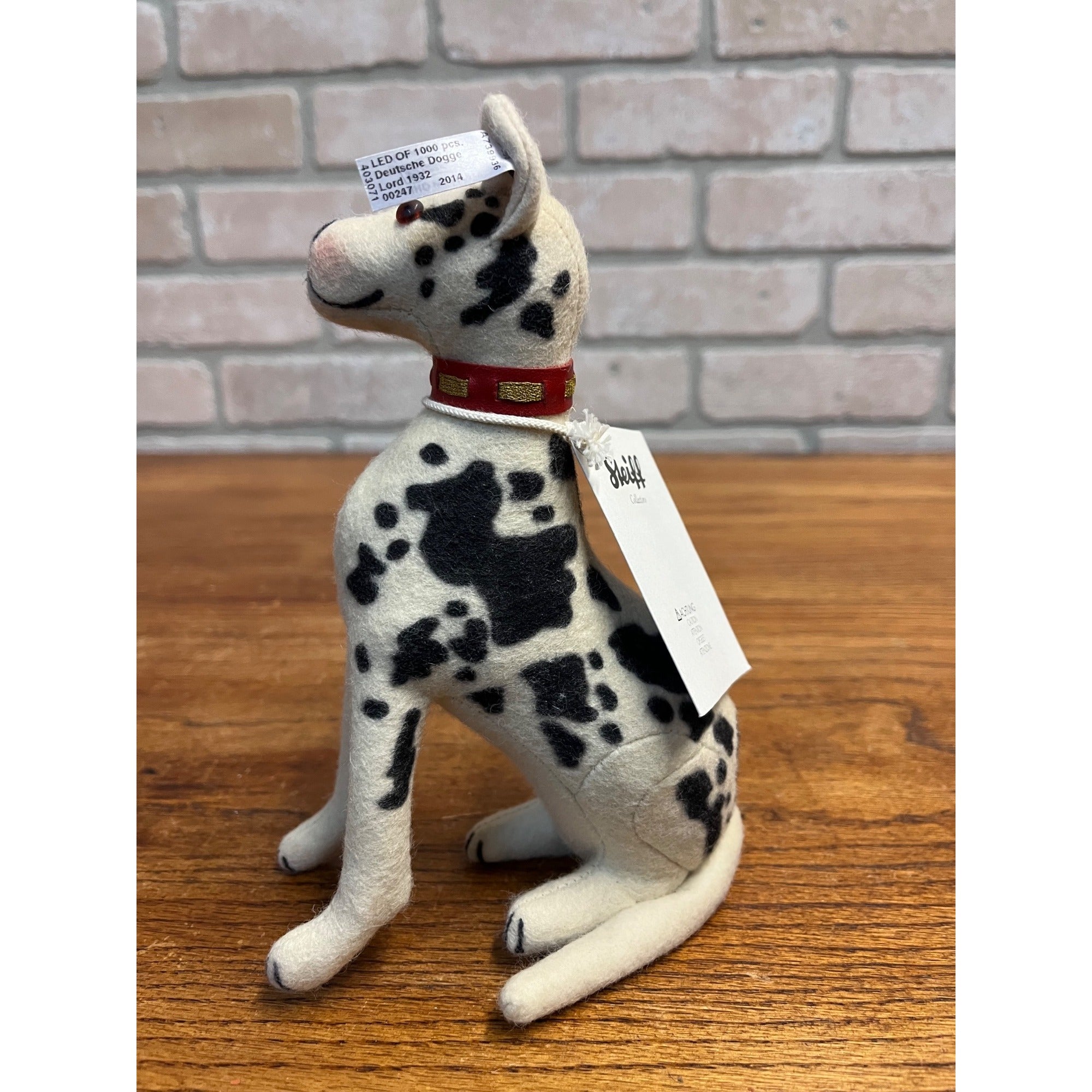 Steiff Great Dane Lord 1932 Replica #403071 Doll Figure w/ Tags Limited 247/1000