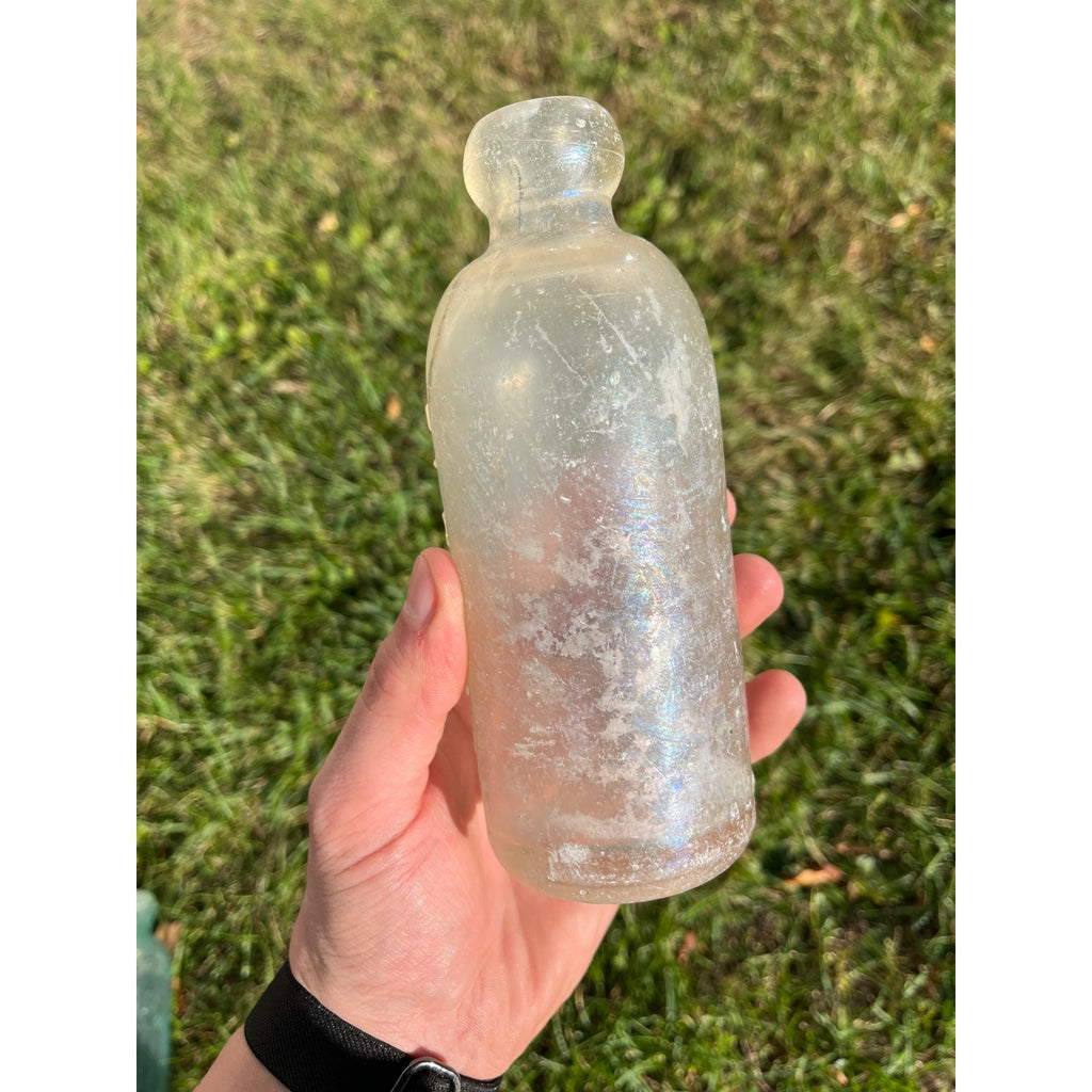 E.L. Hustings c1890s Milwaukee Wis Clear Soda Beer Bottle Blob Top Hutchinson