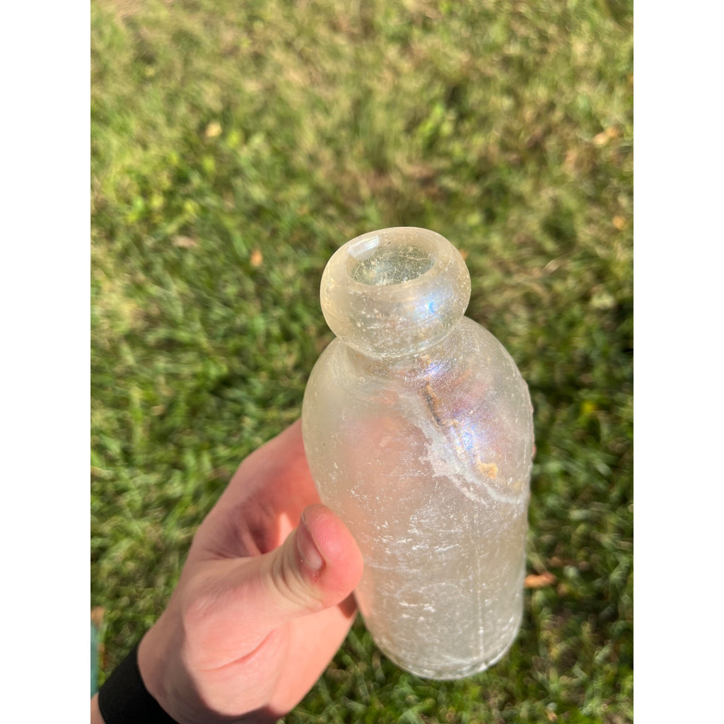 E.L. Hustings c1890s Milwaukee Wis Clear Soda Beer Bottle Blob Top Hutchinson