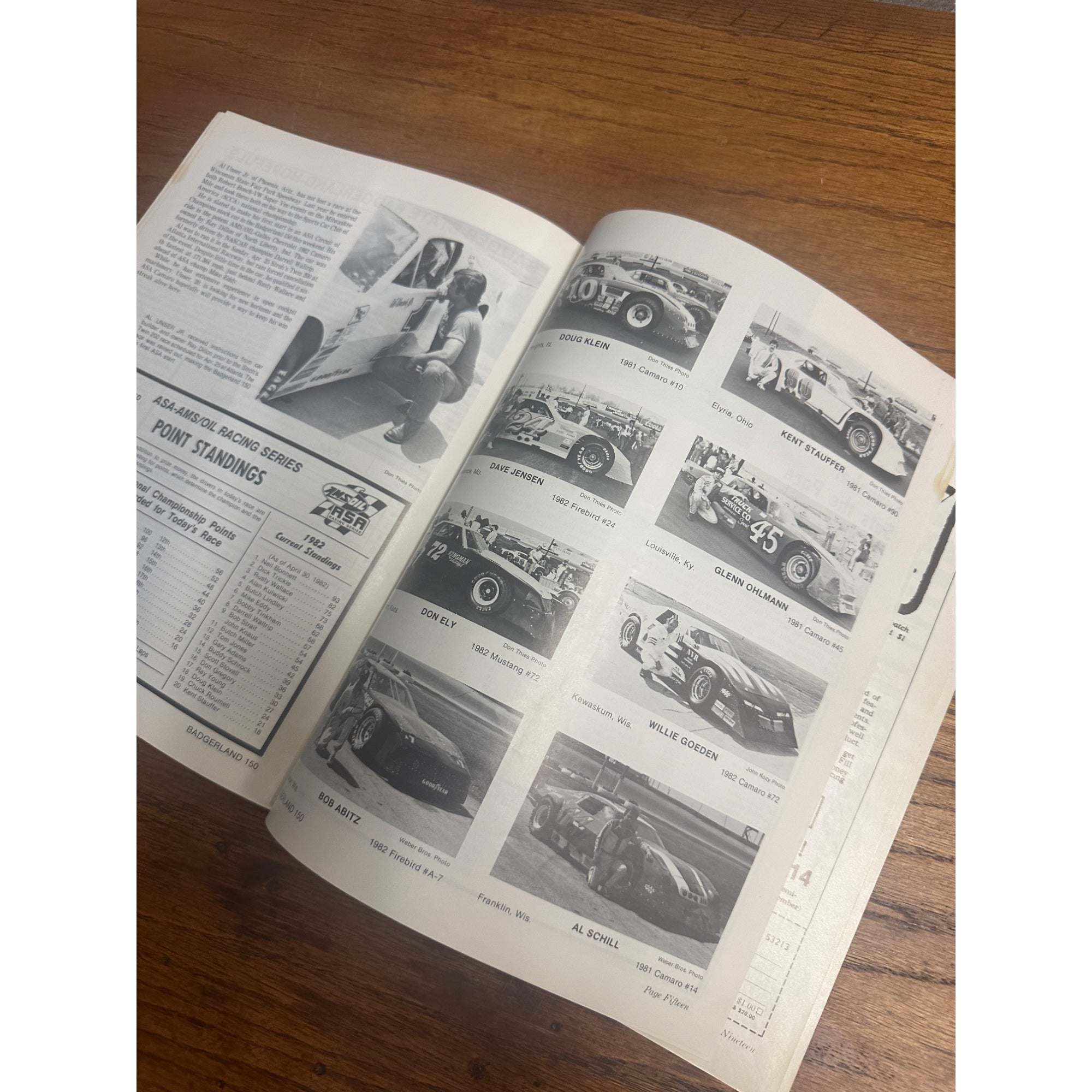 1982 Badgerland 150 Mile Stock Car Race Championship Souvenir Program Wisconsin