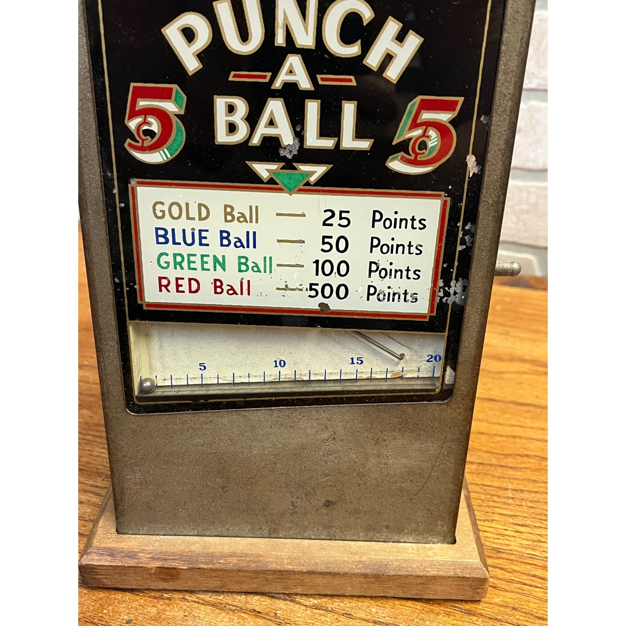Vintage 1939 Genco “Punch A Ball” Coin-Op Trade Stimulator 5-Cent Tabletop