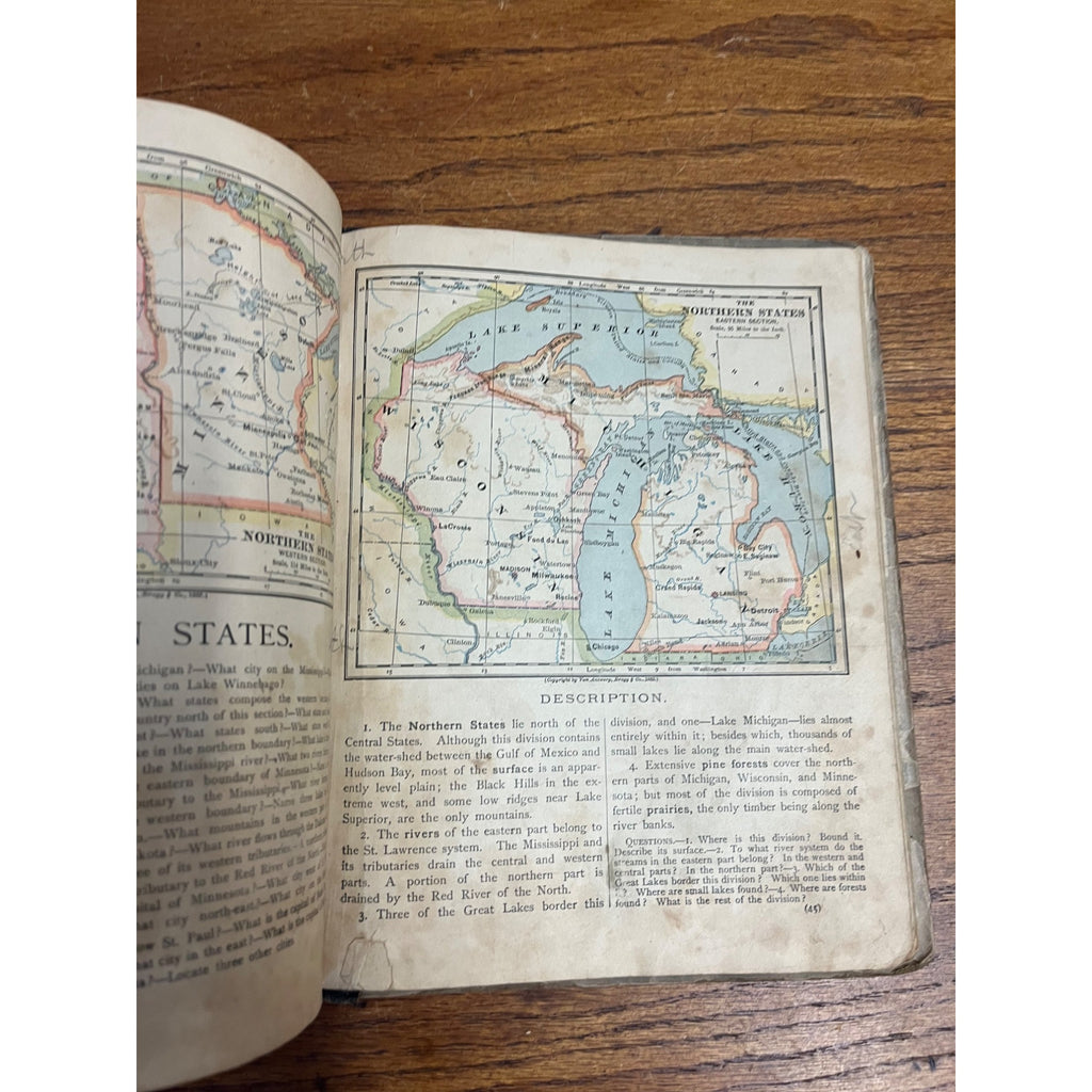 The Eclectic Elementary Geography Antique School Text Book 1883 - American Book Co.