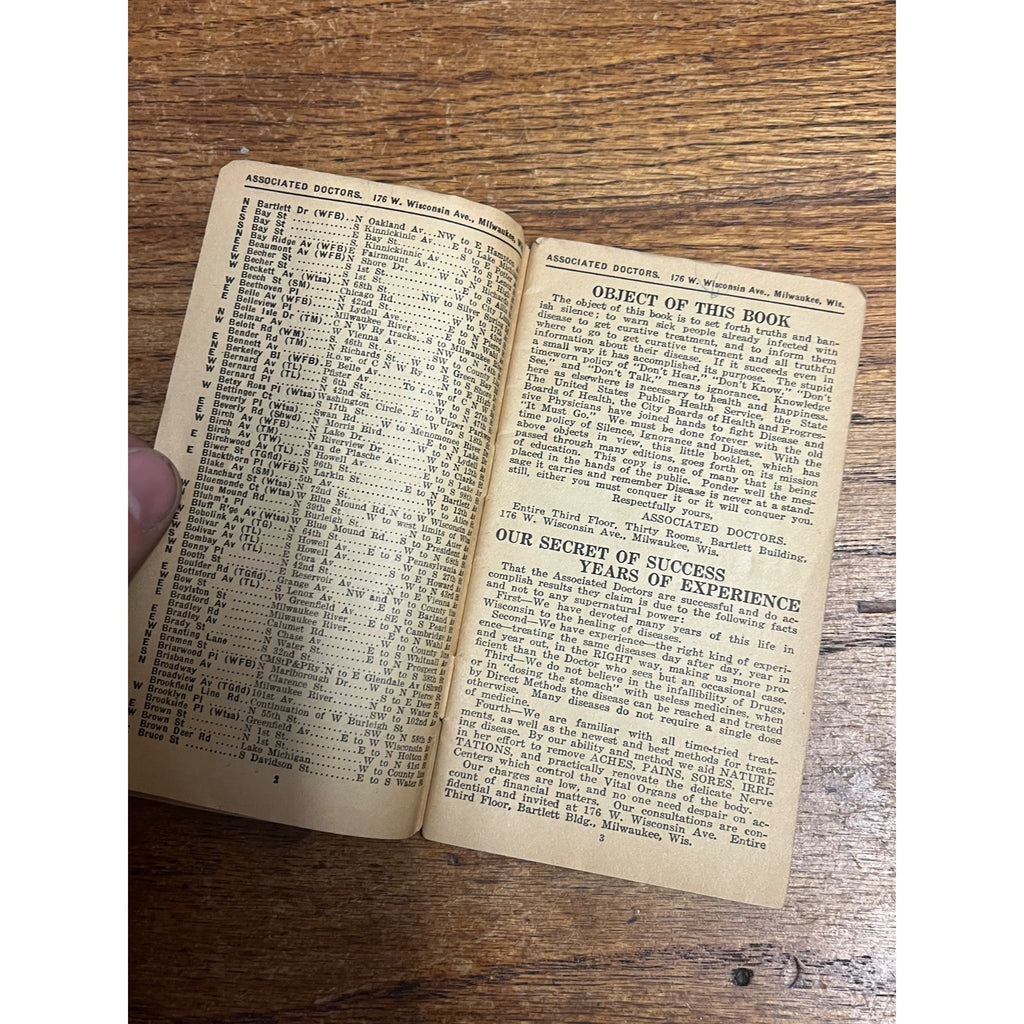 1932-33 Milwaukee Directory Street Guide Booklet Travel