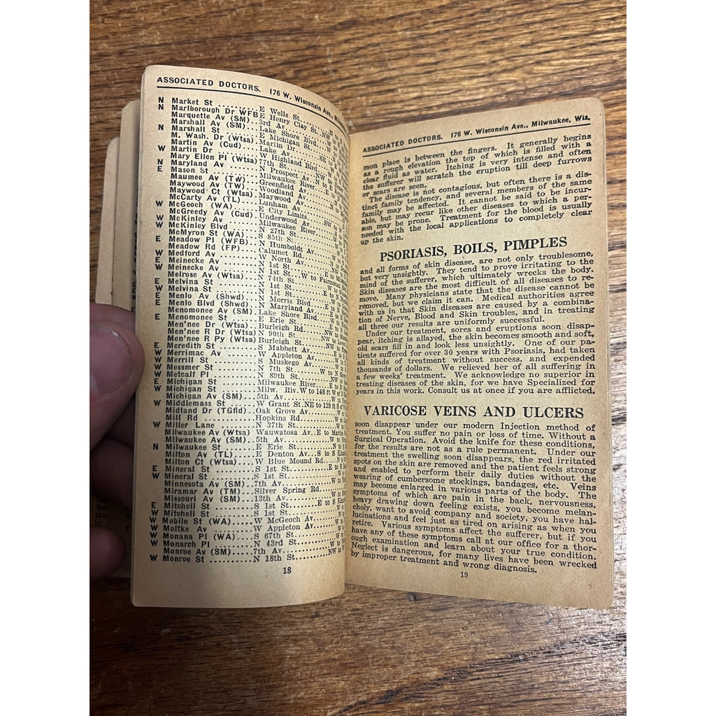1932-33 Milwaukee Directory Street Guide Booklet Travel