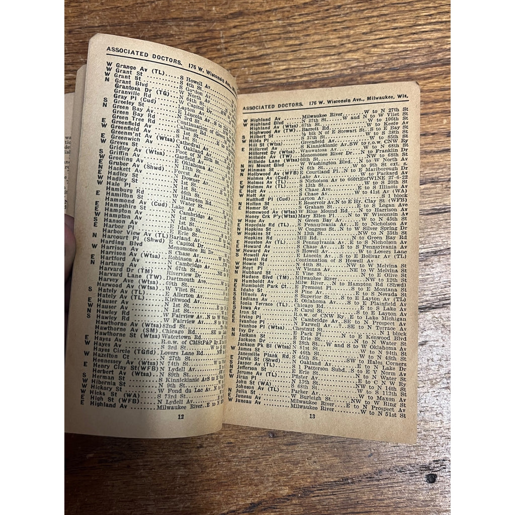 1932-33 Milwaukee Directory Street Guide Booklet Travel