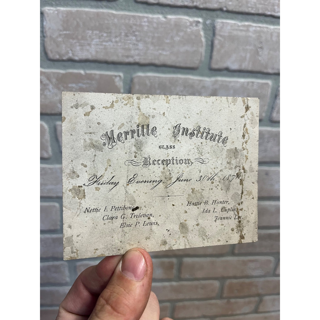 Antique 1876 All Girls School Class Reception Fond du Lac WI Merrille Institute