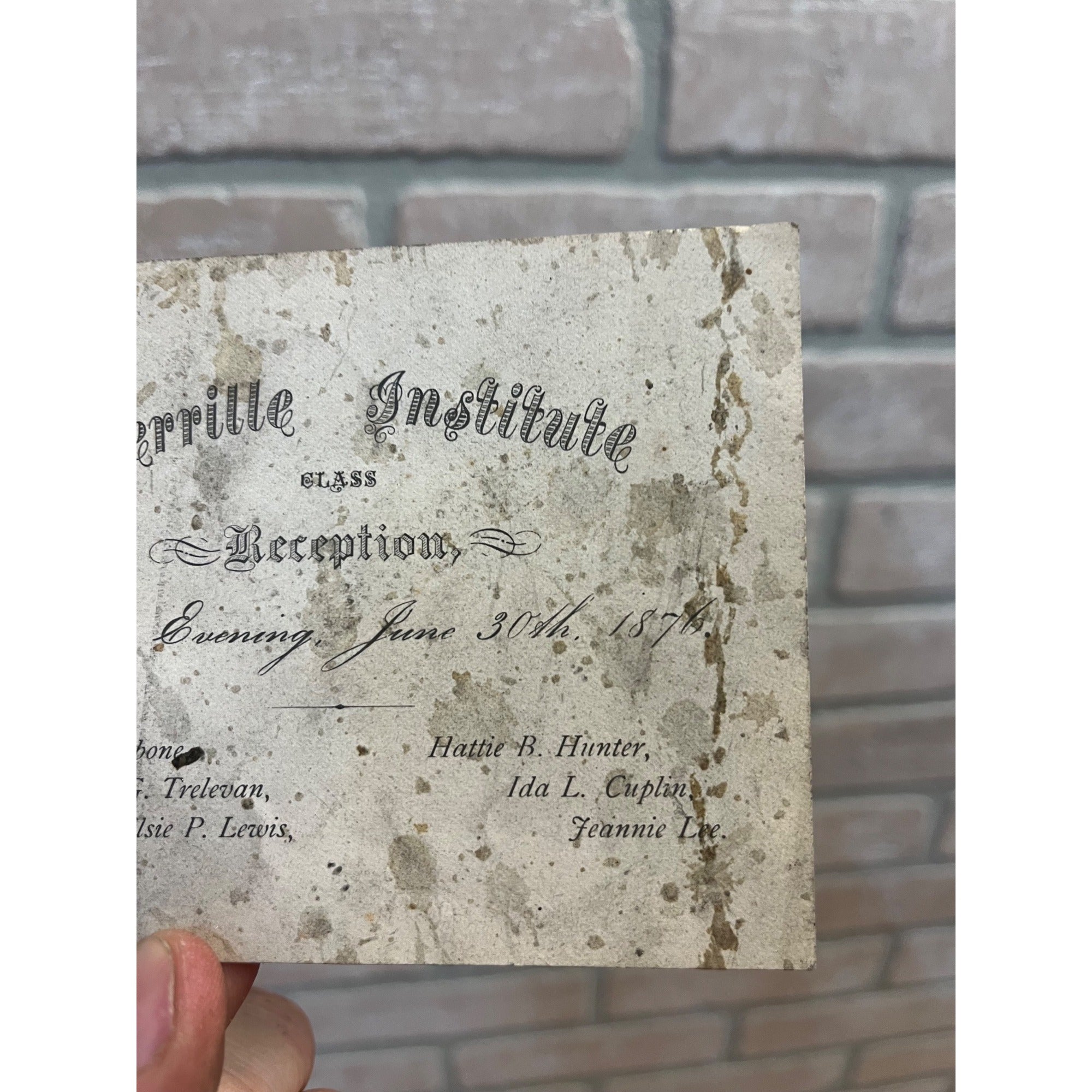 Antique 1876 All Girls School Class Reception Fond du Lac WI Merrille Institute