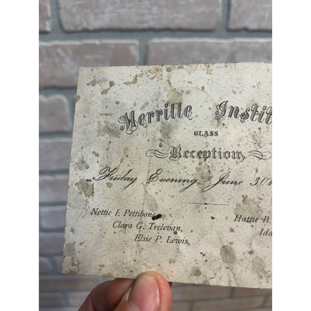 Antique 1876 All Girls School Class Reception Fond du Lac WI Merrille Institute