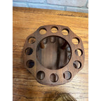 Vintage Walnut Tobacco 12pc Smoking Pipe Holder & Humidor Decatur Deco 1940s