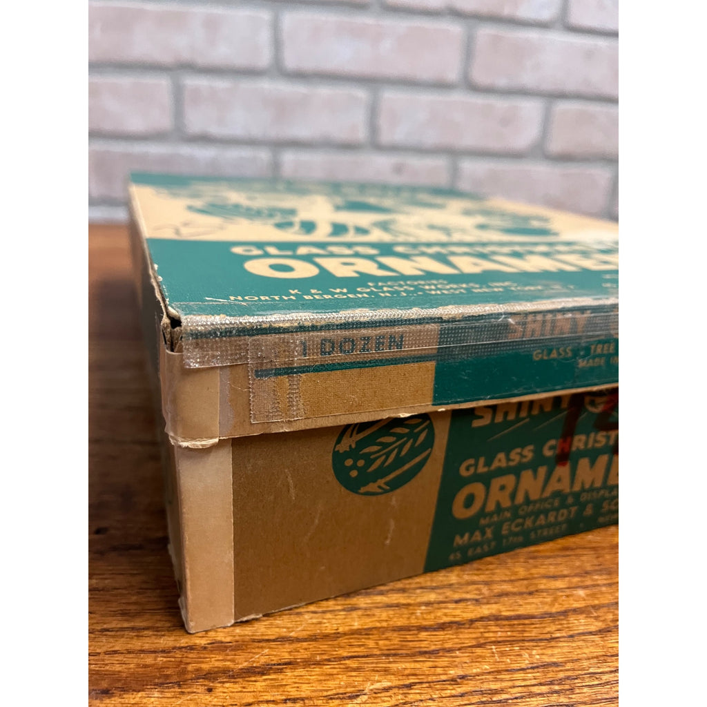 1940s Shiny Brite Christmas Ornaments (Box Only) Empty Box Santa & Uncle Sam