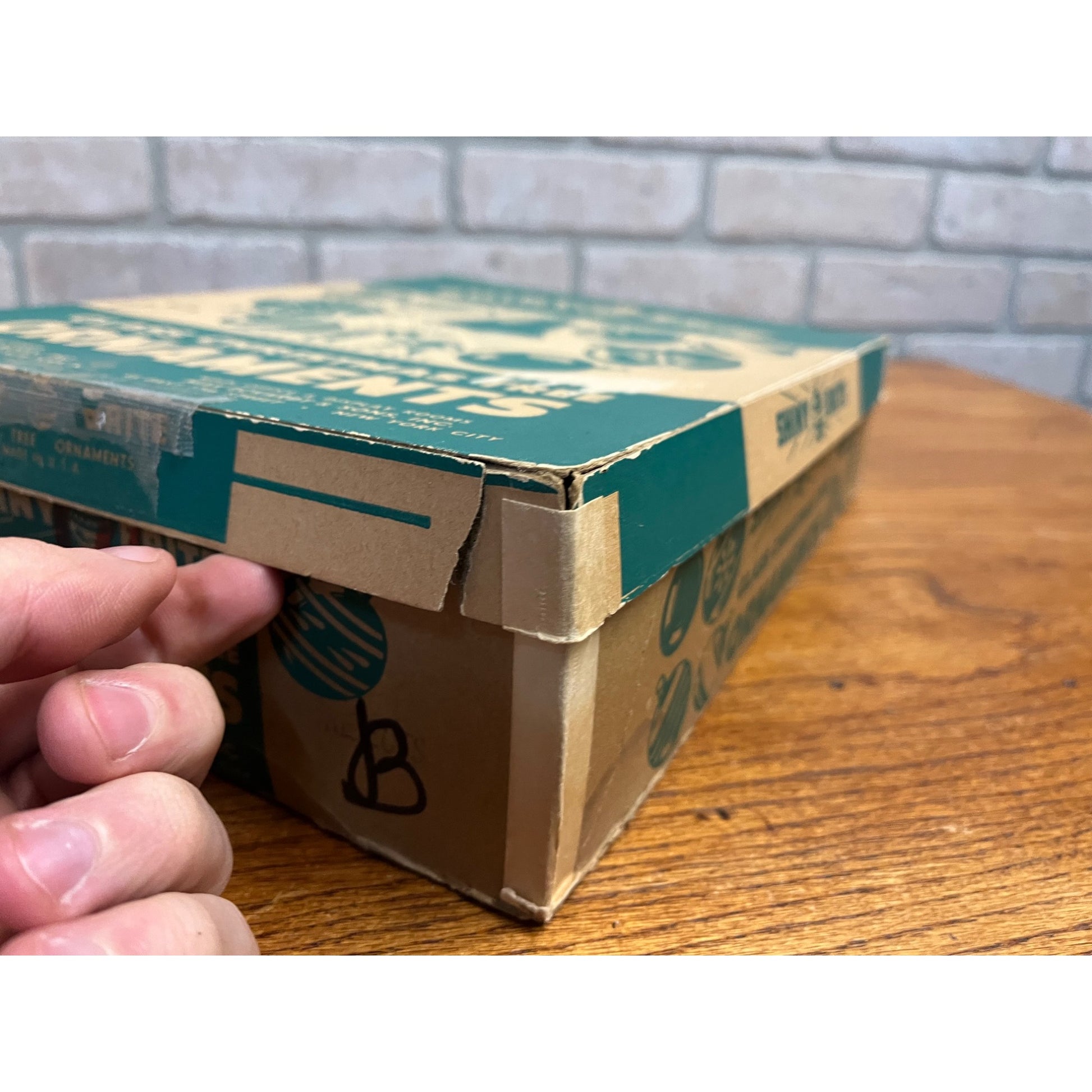 1940s Shiny Brite Christmas Ornaments (Box Only) Empty Box Santa & Uncle Sam