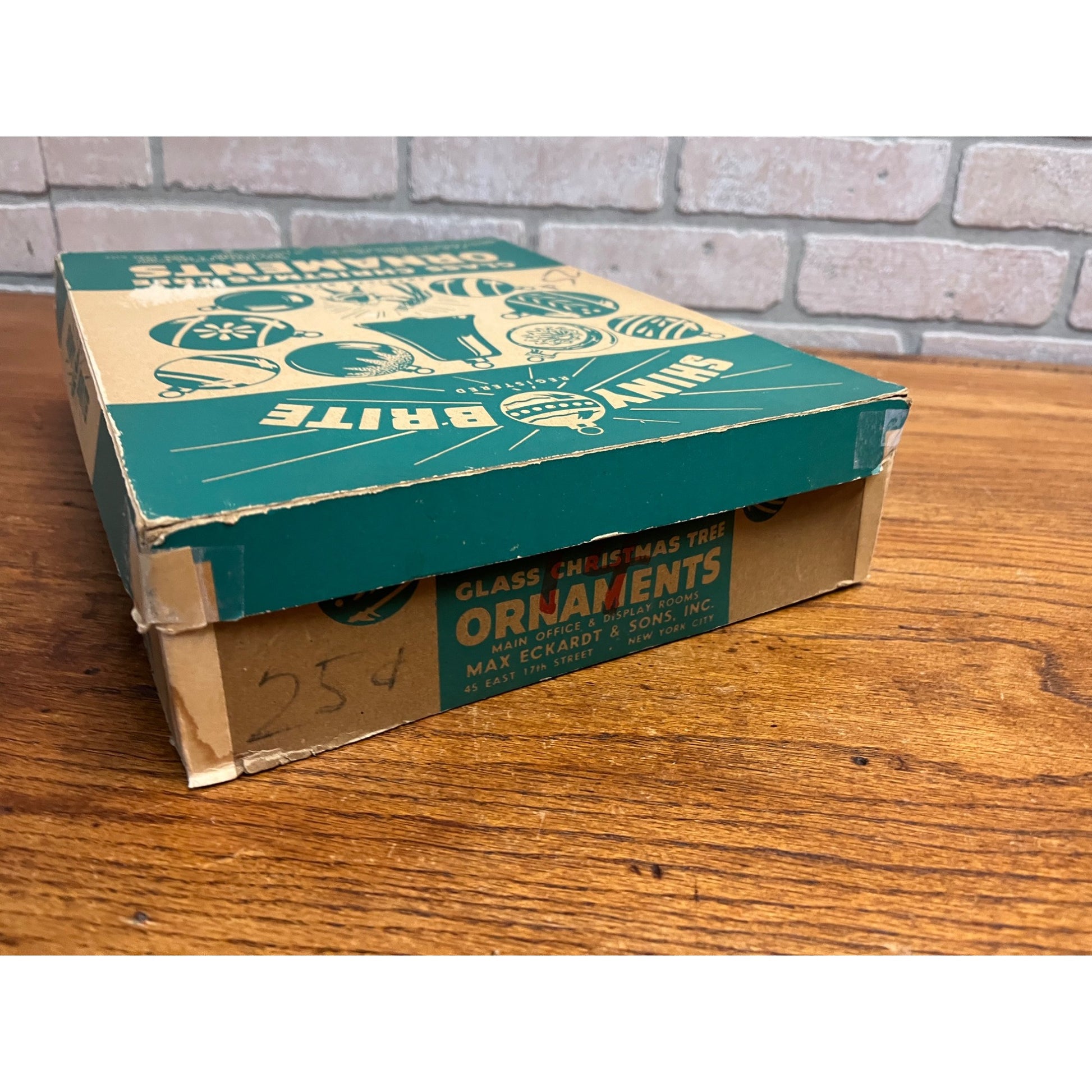 1940s Shiny Brite Christmas Ornaments (Box Only) Empty Box Santa & Uncle Sam