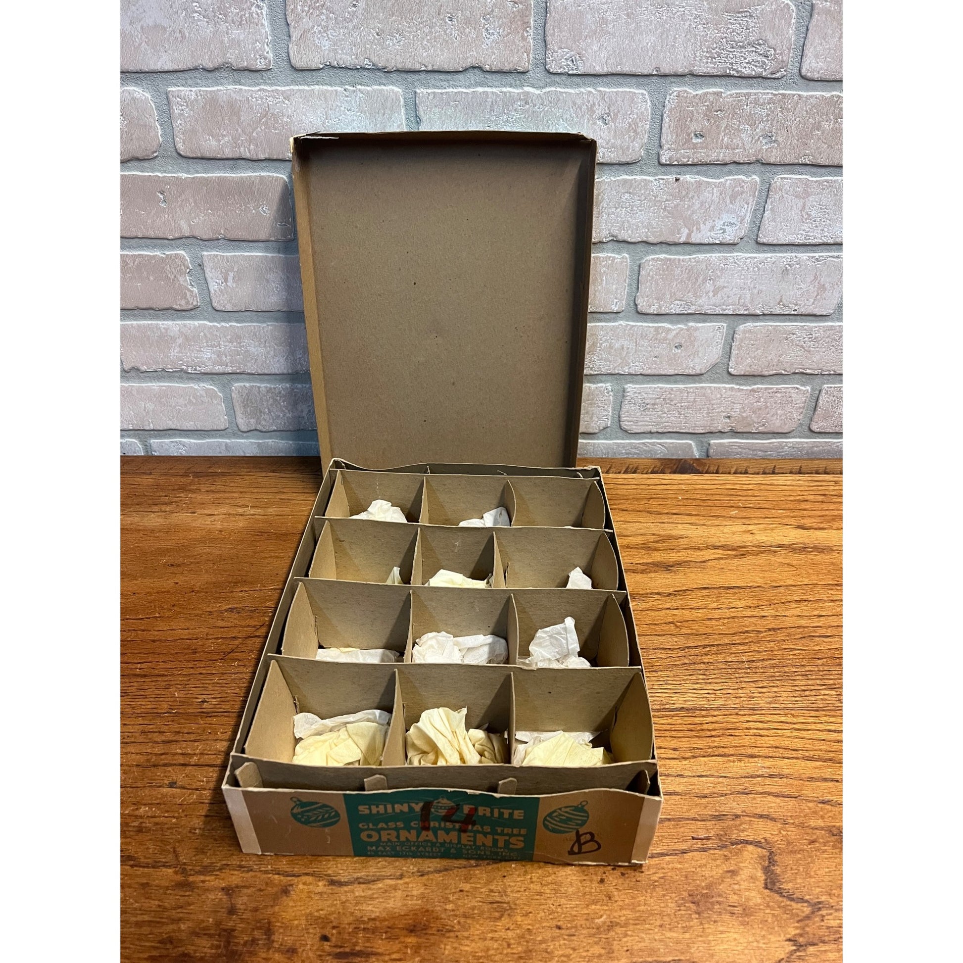 1940s Shiny Brite Christmas Ornaments (Box Only) Empty Box Santa & Uncle Sam