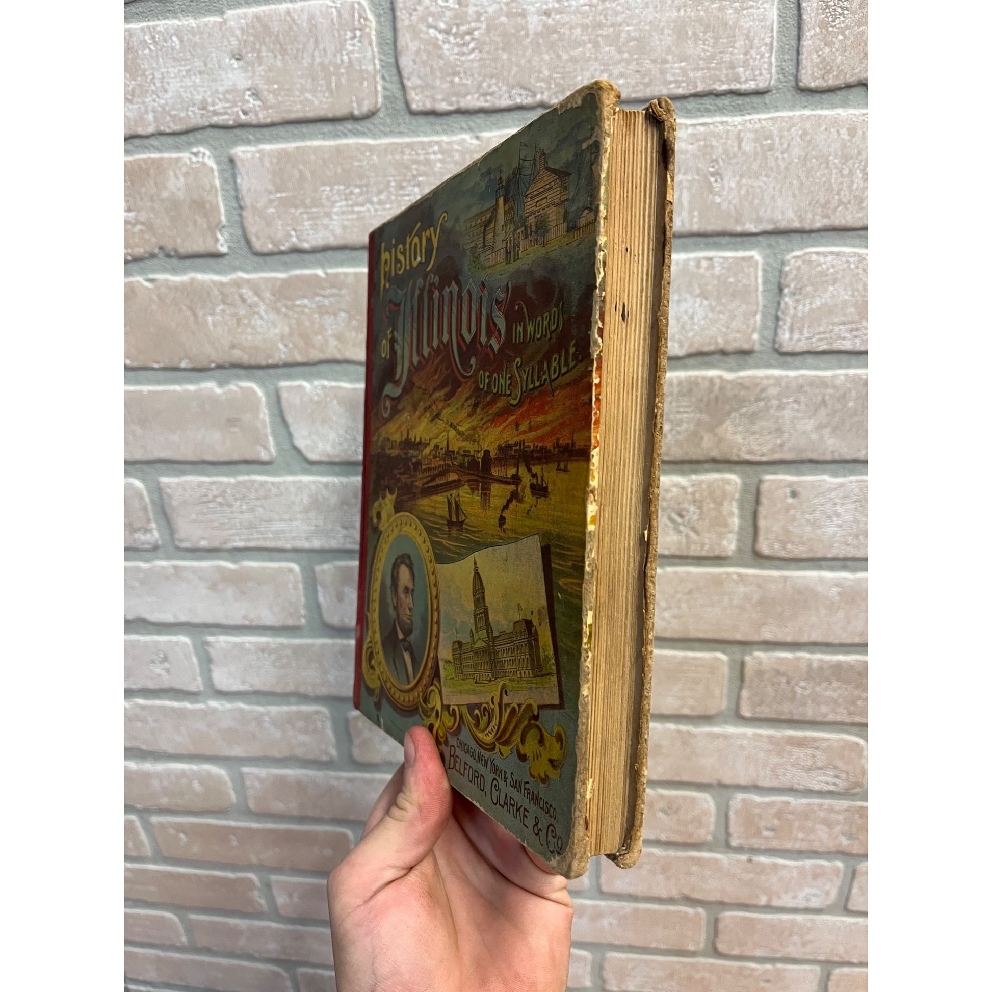 Old HISTORY OF ILLINOIS Book 1888 INDIANS ABRAHAM LINCOLN CHICAGO FIRE CIVIL WAR