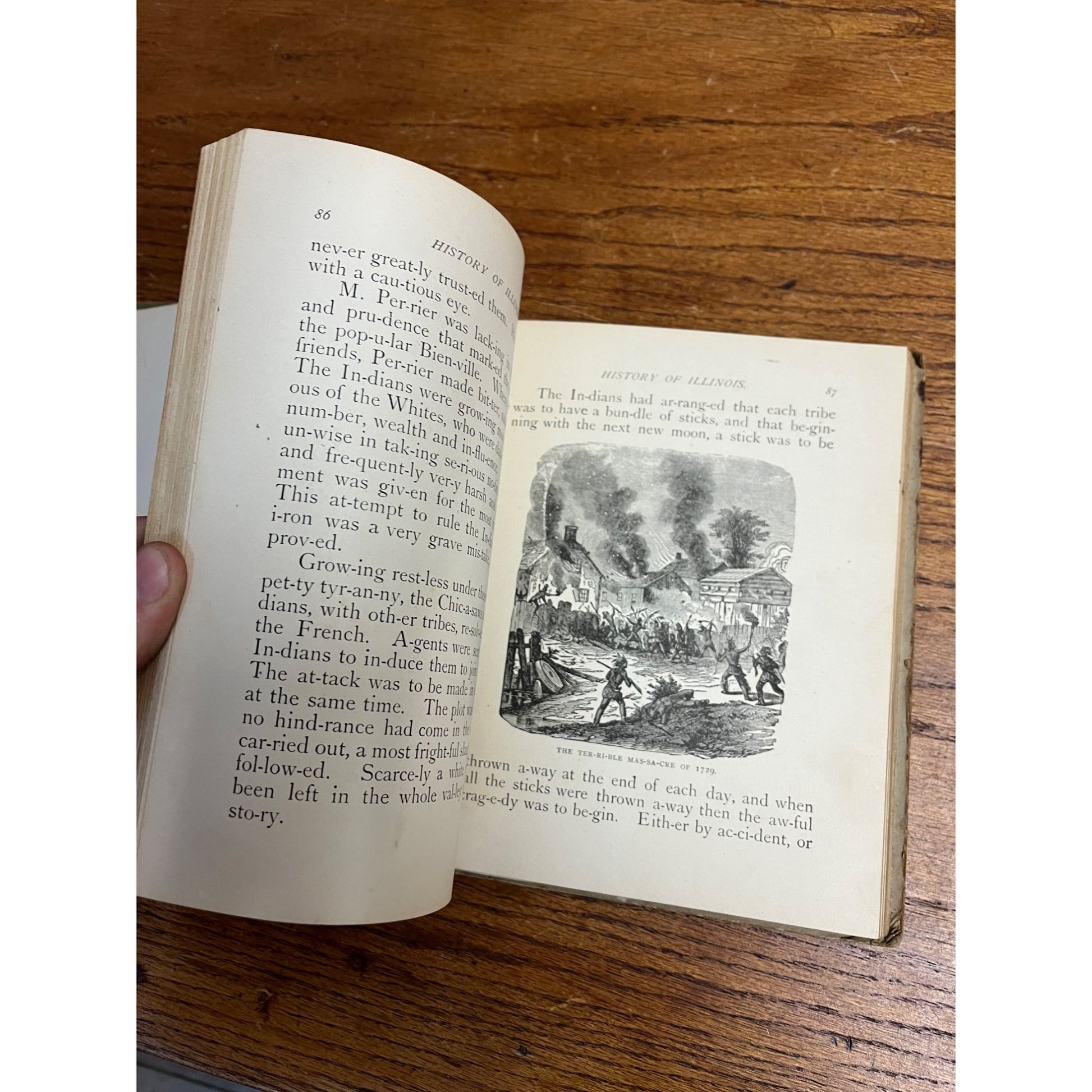 Old HISTORY OF ILLINOIS Book 1888 INDIANS ABRAHAM LINCOLN CHICAGO FIRE CIVIL WAR