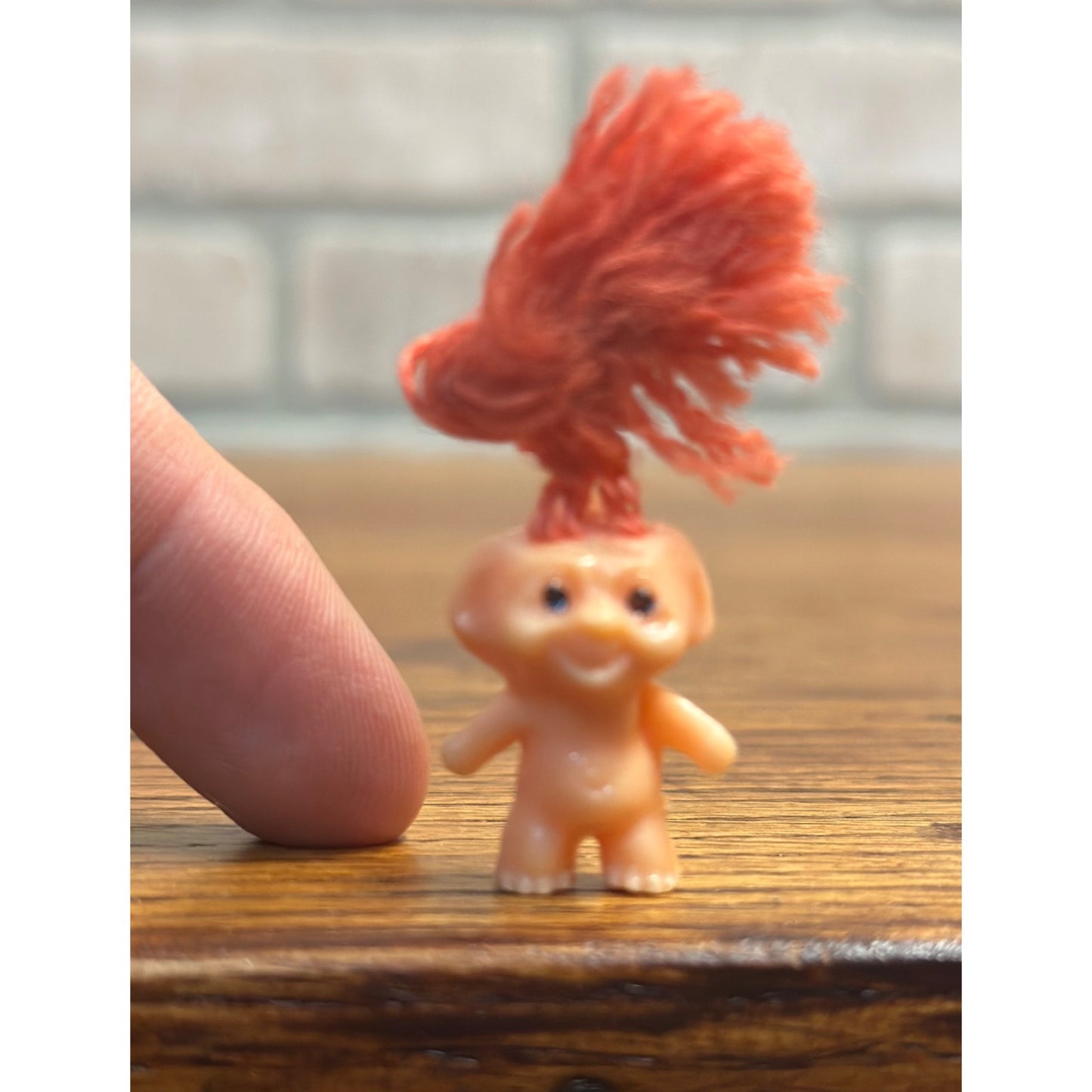 Vintage 1960s Lucky Doll Miniature 1" Troll Charm Doll Yarn Original Hong Kong