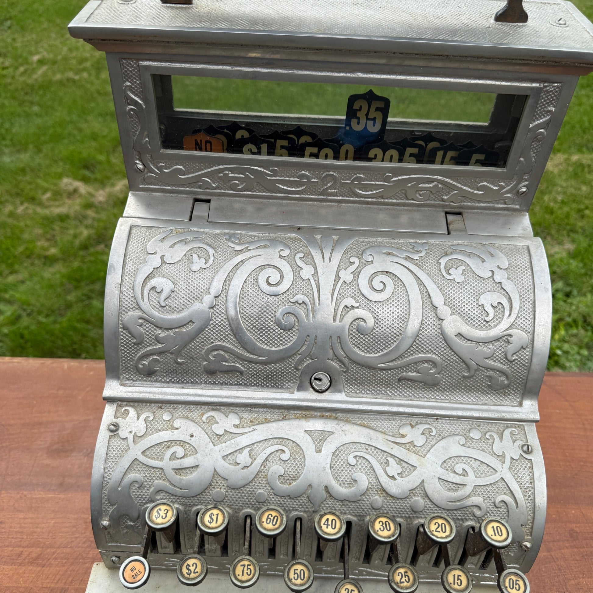 Antique Michigan Brand Nickel-Plated Brass Cash Register Candy Store
