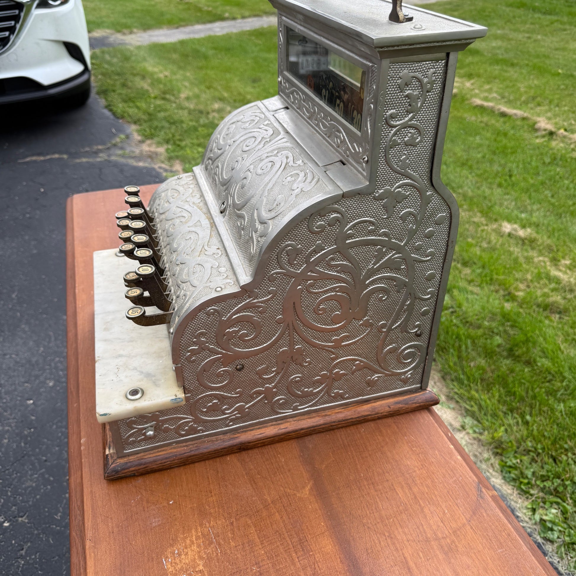 Antique Michigan Brand Nickel-Plated Brass Cash Register Candy Store