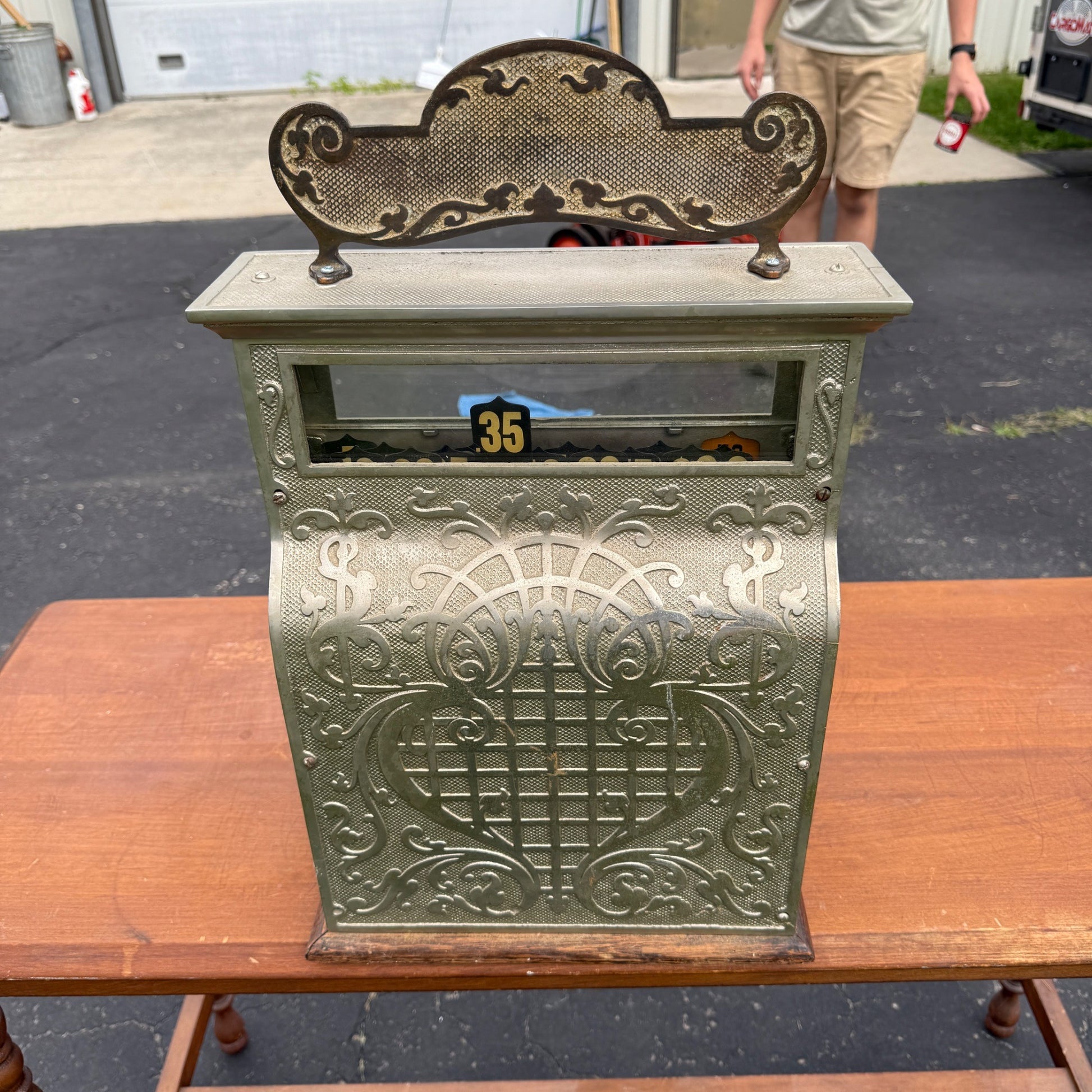 Antique Michigan Brand Nickel-Plated Brass Cash Register Candy Store