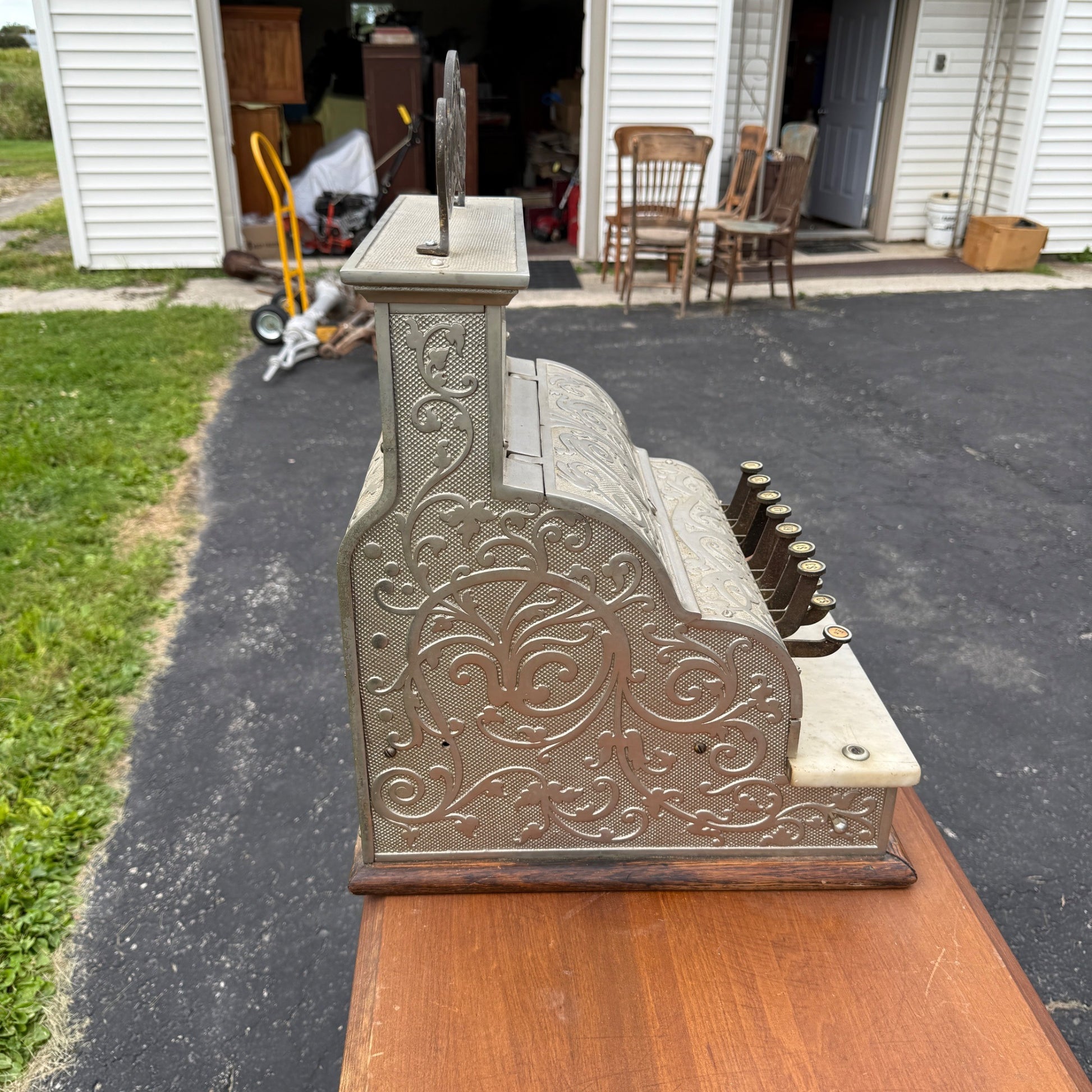 Antique Michigan Brand Nickel-Plated Brass Cash Register Candy Store