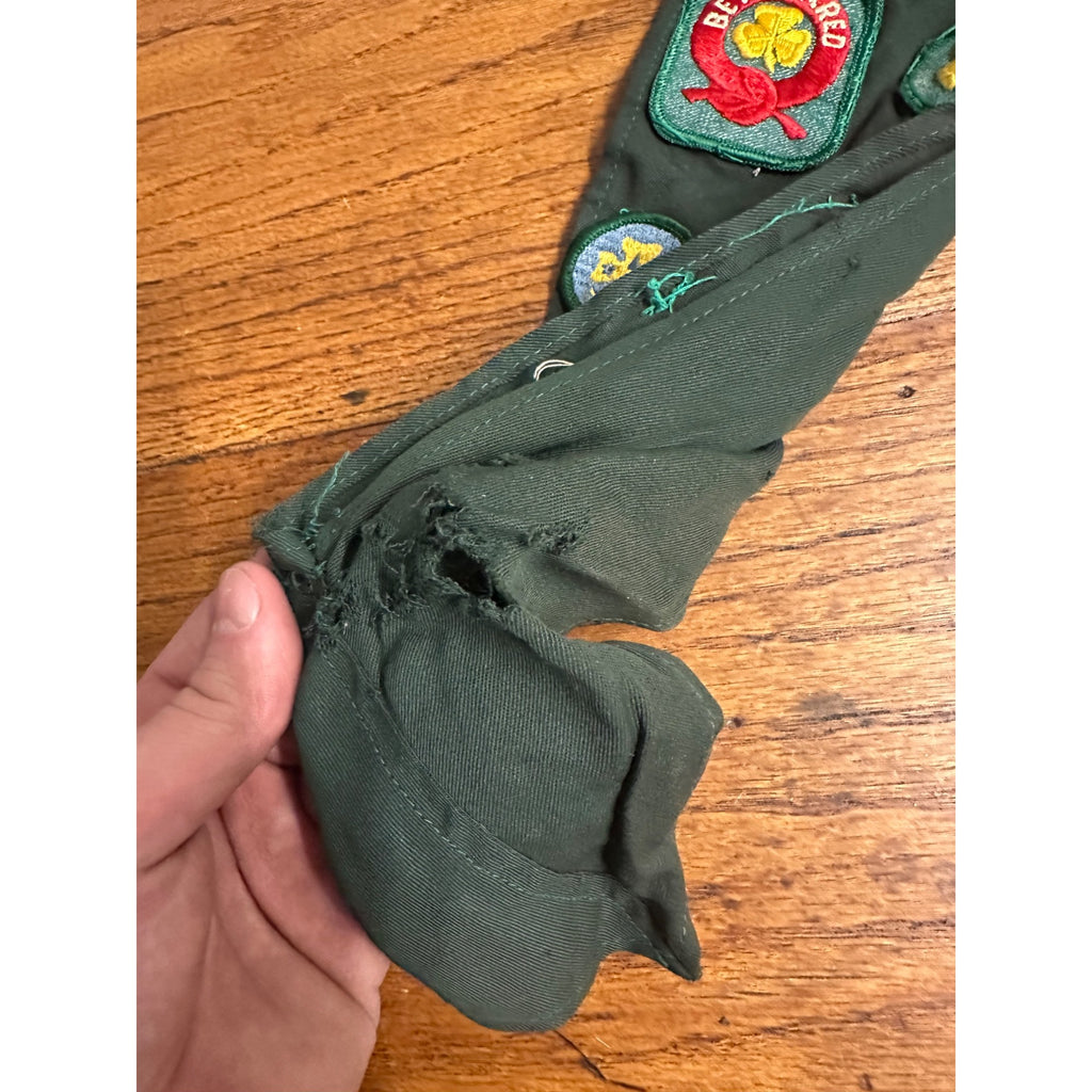 Vintage Girl Scouts Lot Sash & Patches, Felt Cap, Cake Toppers - Kenosha WI