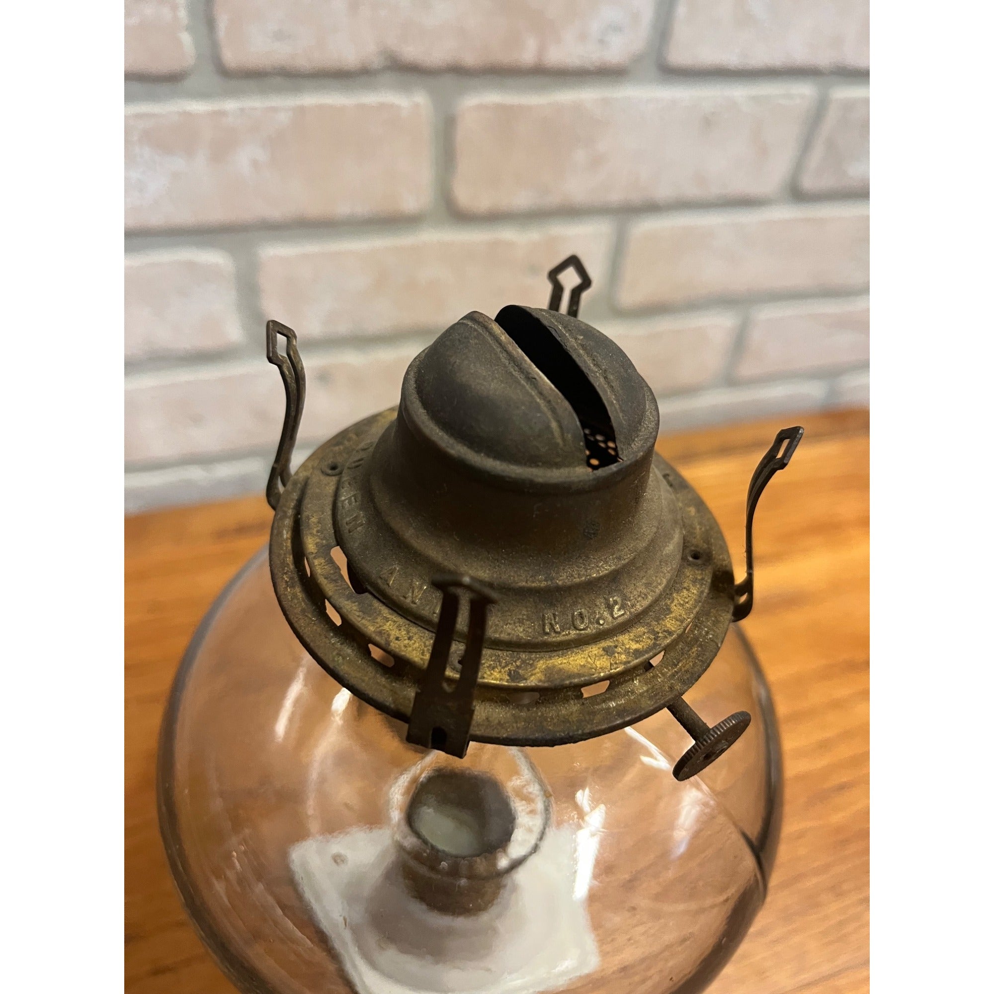 Antique 19th Century Victorian Milk Glass Pedestal Oil Lamp 1886 Queen Anne