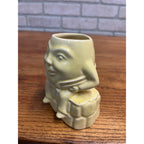 Vintage McCoy Ceramic Pottery Humpty Dumpty USA Yellow Planter Nursery Rhyme Egg