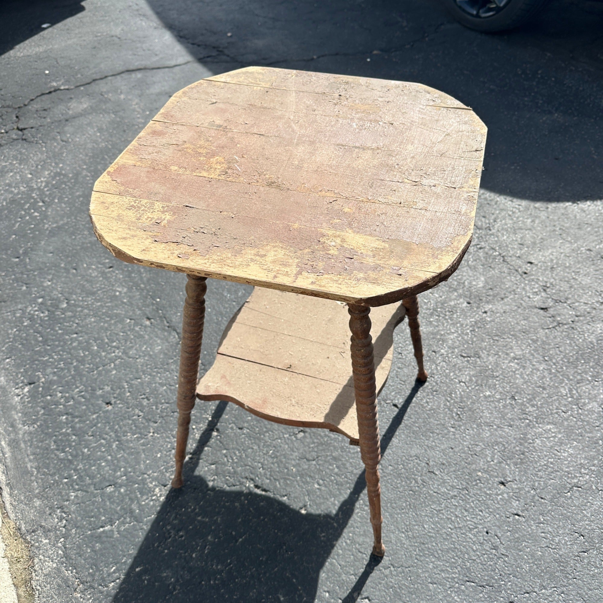 Antique Wooden Parlor Table Plant Stand Claw Feet Victorian