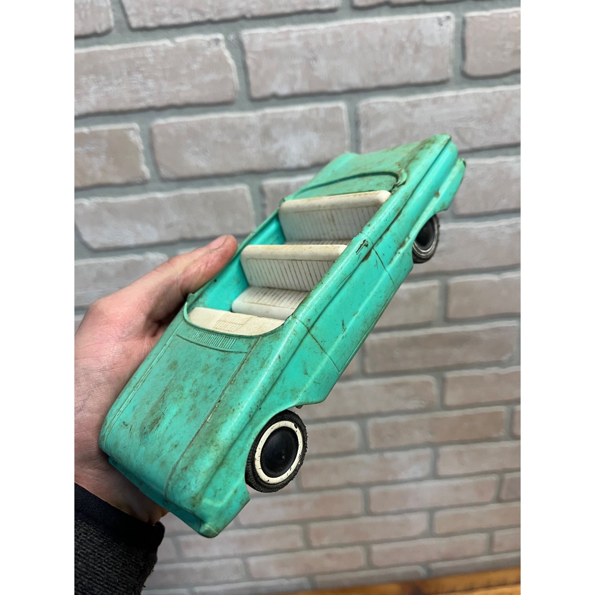 Vintage Dealer Promo Plastic Car Convertible for Parts Turquoise Ford? Chevy?