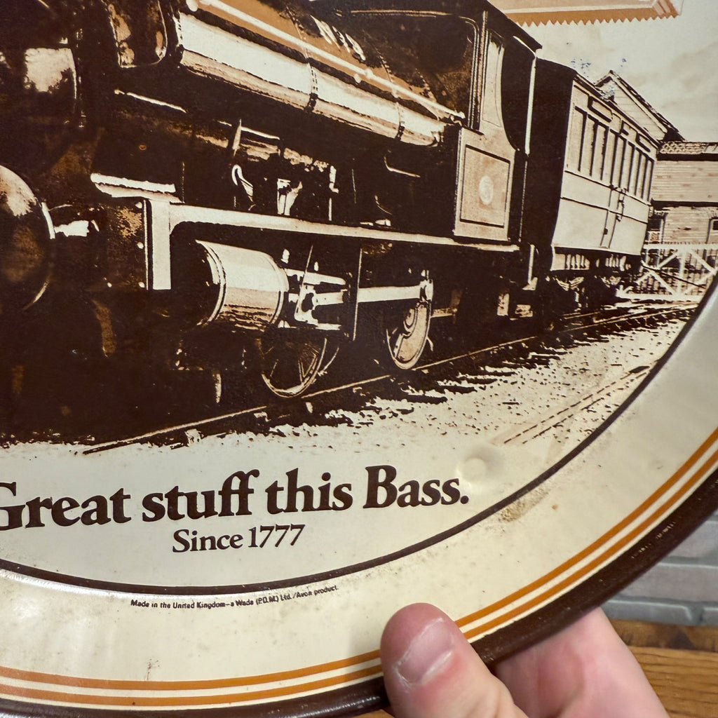 Rare vintage Bass Beer Tray Bass Locomotive No. 9 Advertising 12" Serving Tray