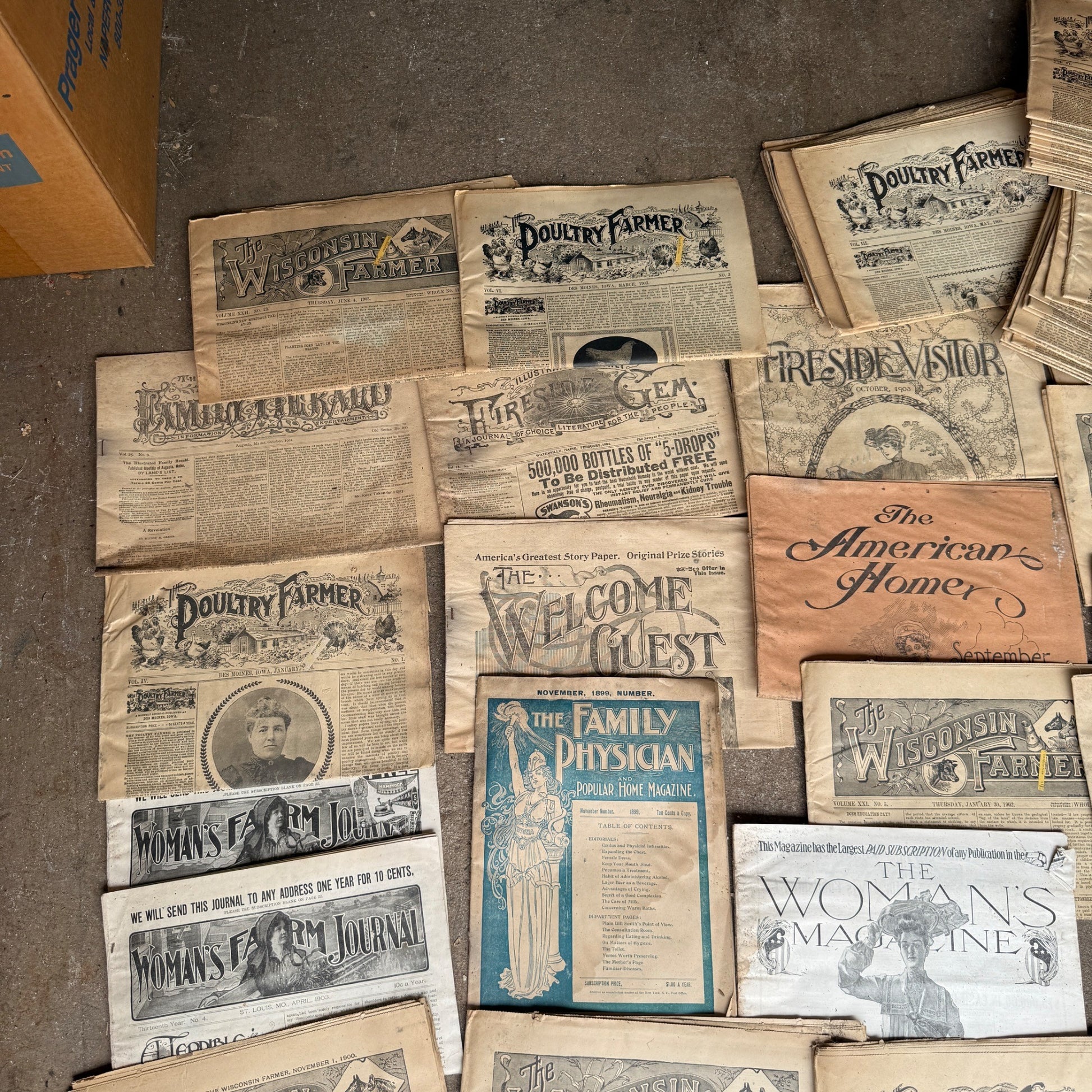 HUGE lot Early 1900s Wisconsin Farmer Poultry Newspapers Books