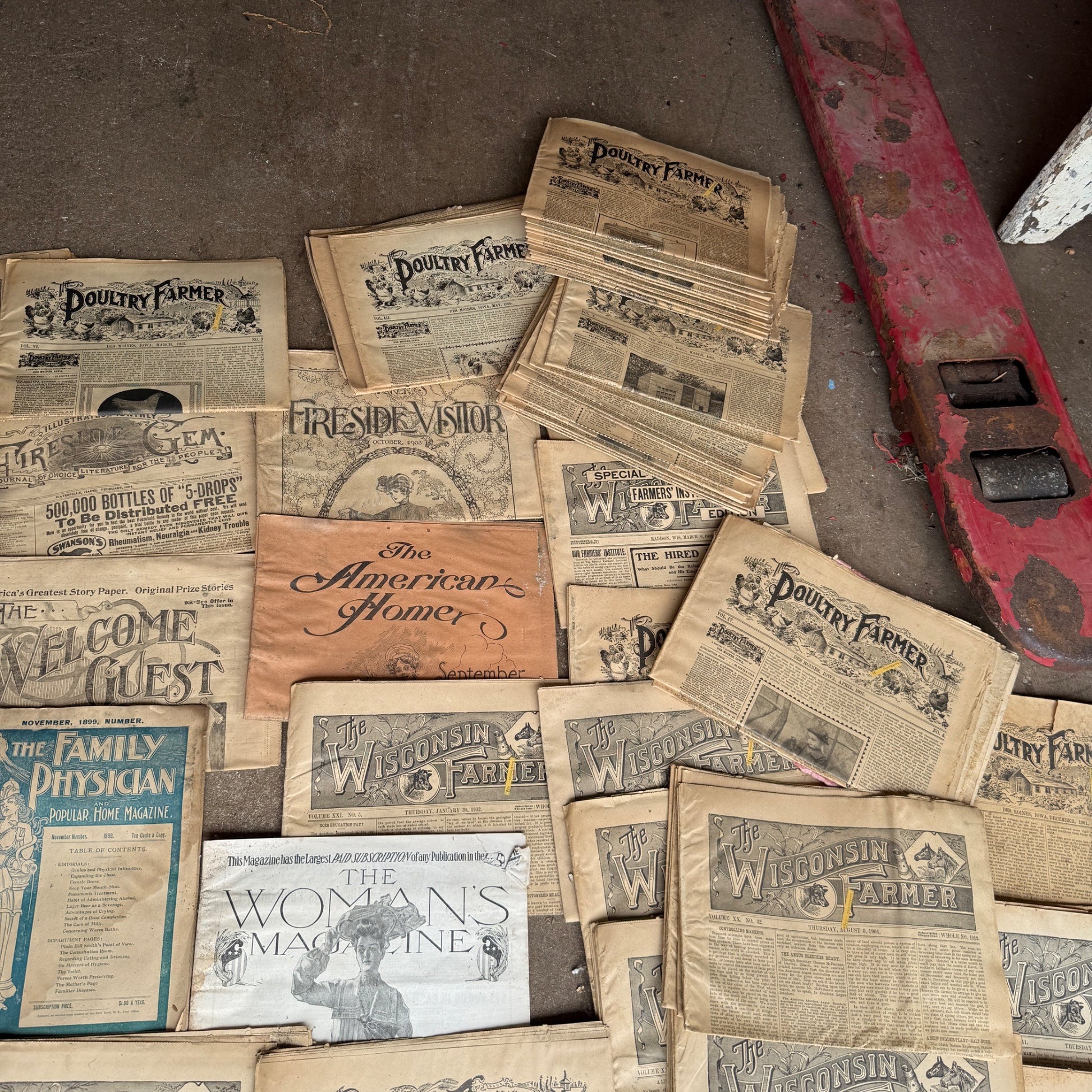 HUGE lot Early 1900s Wisconsin Farmer Poultry Newspapers Books