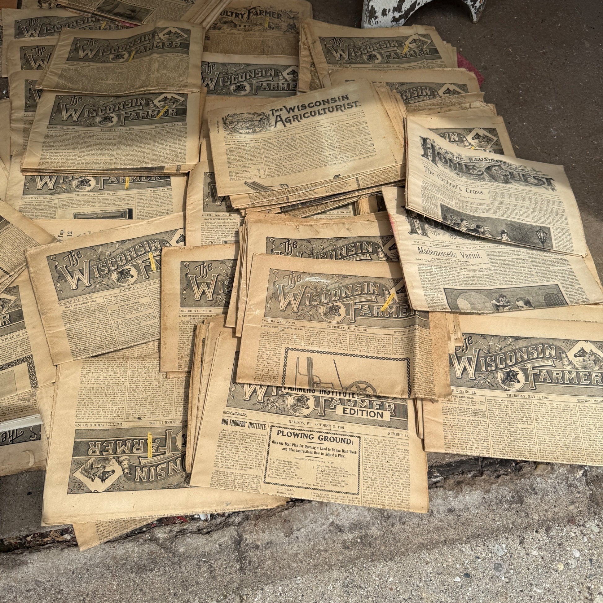 HUGE lot Early 1900s Wisconsin Farmer Poultry Newspapers Books