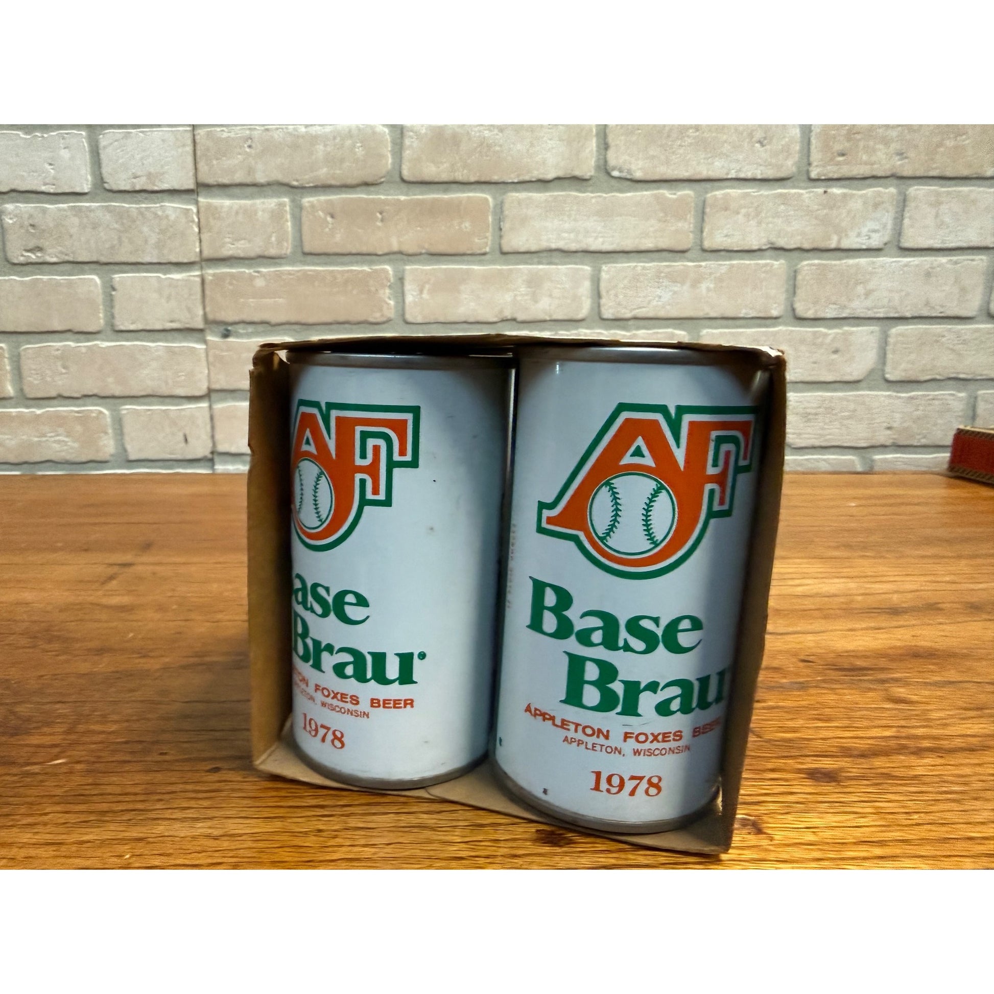 Vintage Point Beer 6-Pack Case Carrier w/ AF Basebrau Flat Cans Stevens Point WI