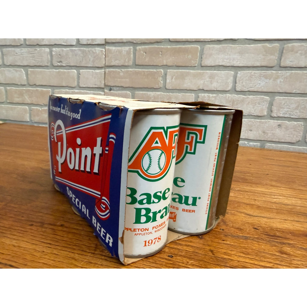 Vintage Point Beer 6-Pack Case Carrier w/ AF Basebrau Flat Cans Stevens Point WI