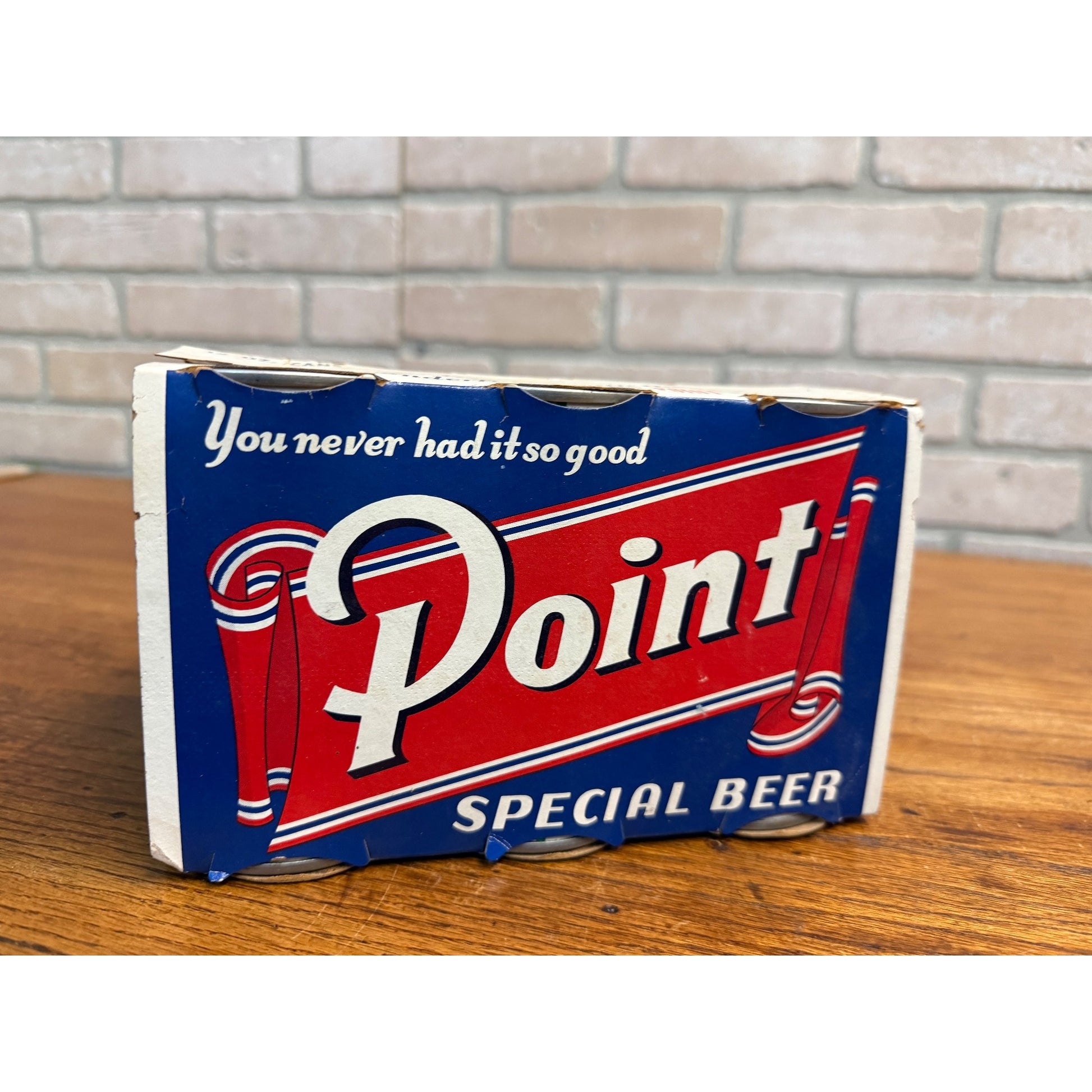 Vintage Point Beer 6-Pack Case Carrier w/ AF Basebrau Flat Cans Stevens Point WI