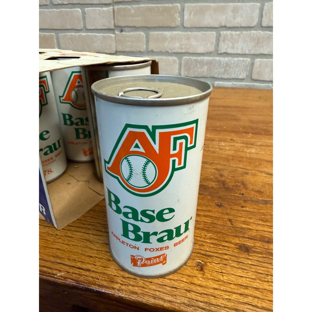 Vintage Point Beer 6-Pack Case Carrier w/ AF Basebrau Flat Cans Stevens Point WI
