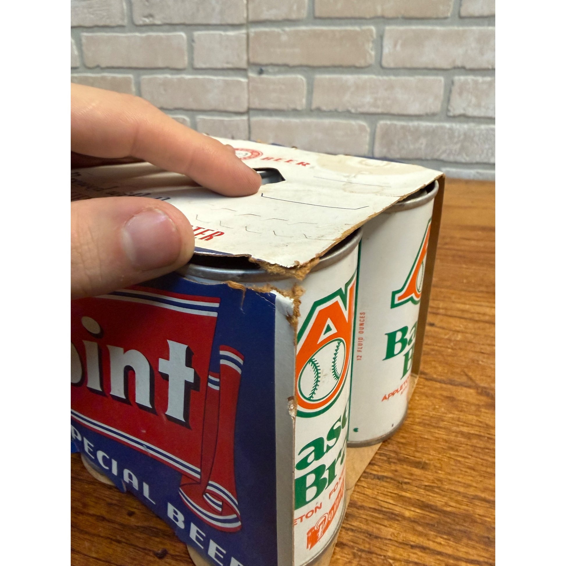 Vintage Point Beer 6-Pack Case Carrier w/ AF Basebrau Flat Cans Stevens Point WI