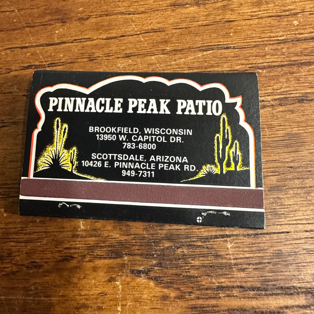 Vintage Pinnacle Peak Patio Full Unstruck Matchbook Brookfield WI Scottsdale AZ