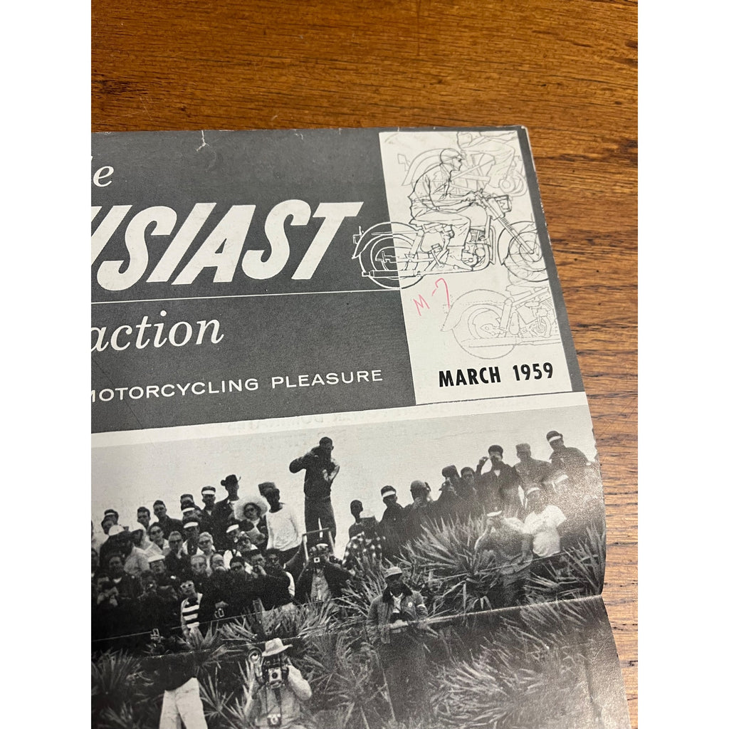 The Motorcycle Enthusiast In Action Harley Davidson March 1959 Vintage Magazine