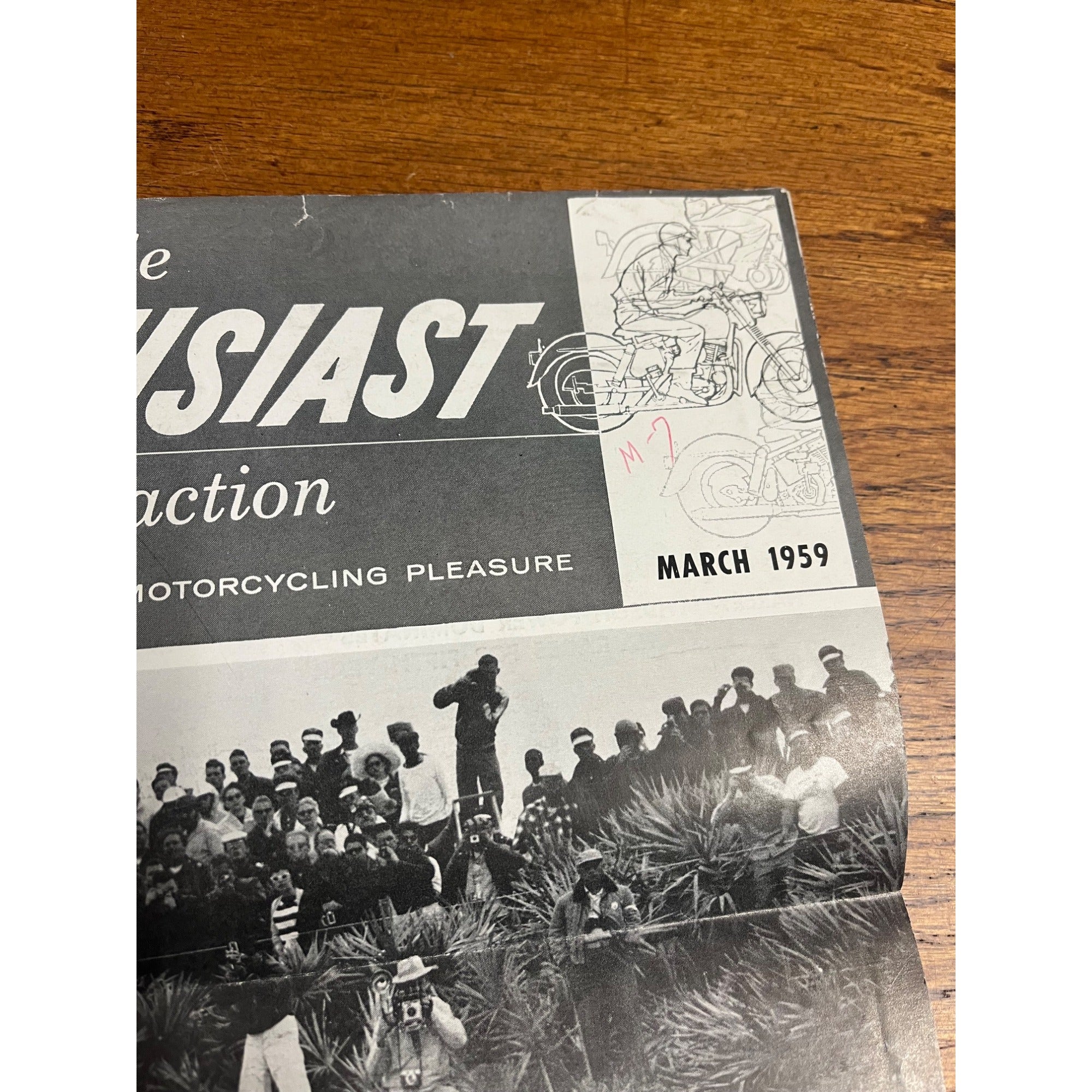 The Motorcycle Enthusiast In Action Harley Davidson March 1959 Vintage Magazine